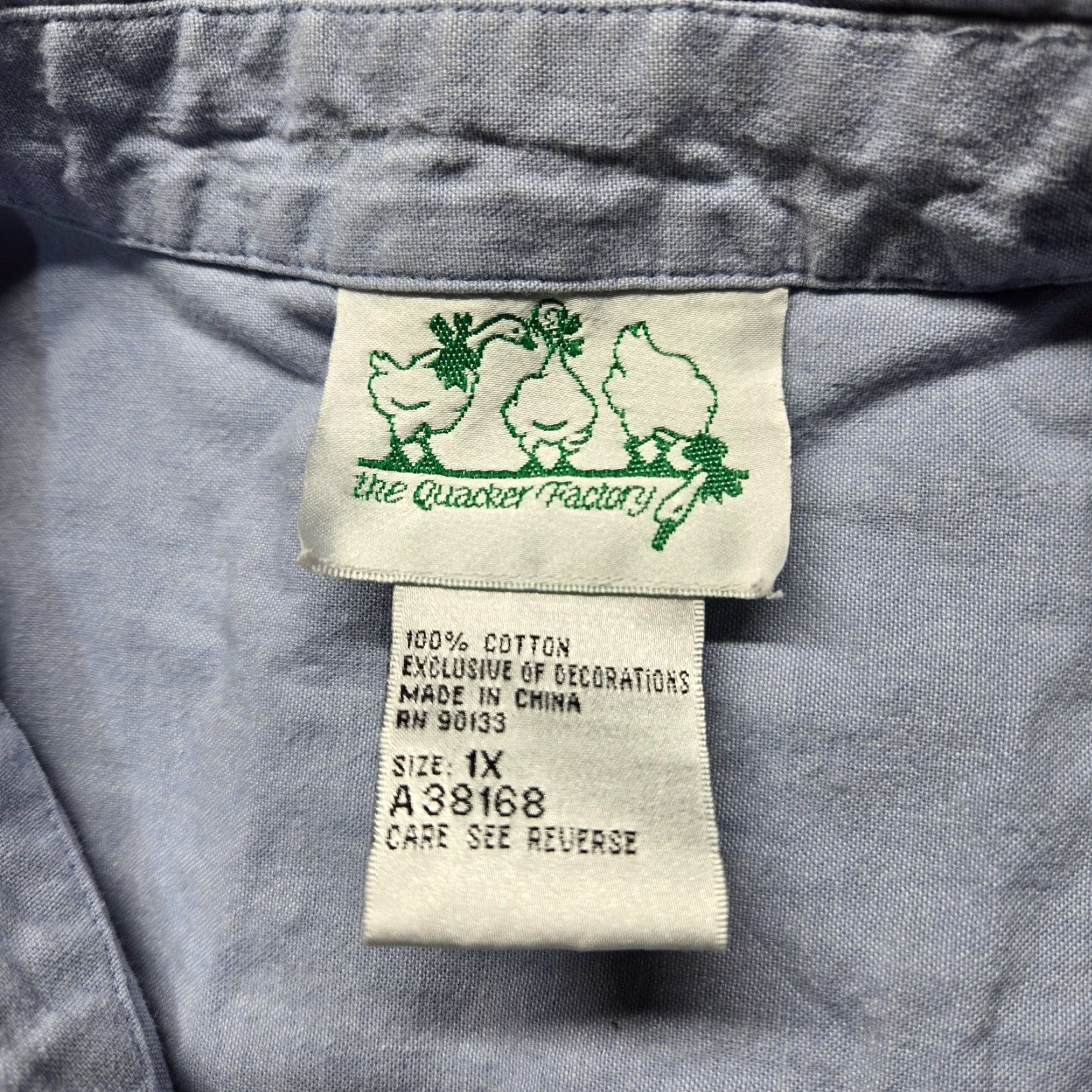 Quacker Factory The Quacker Factory Button-Up Shirt 1X Adult Women's Blue Snowman Patch Vintage No Size XL / US 12-14 / IT 48-50 - 3 Thumbnail