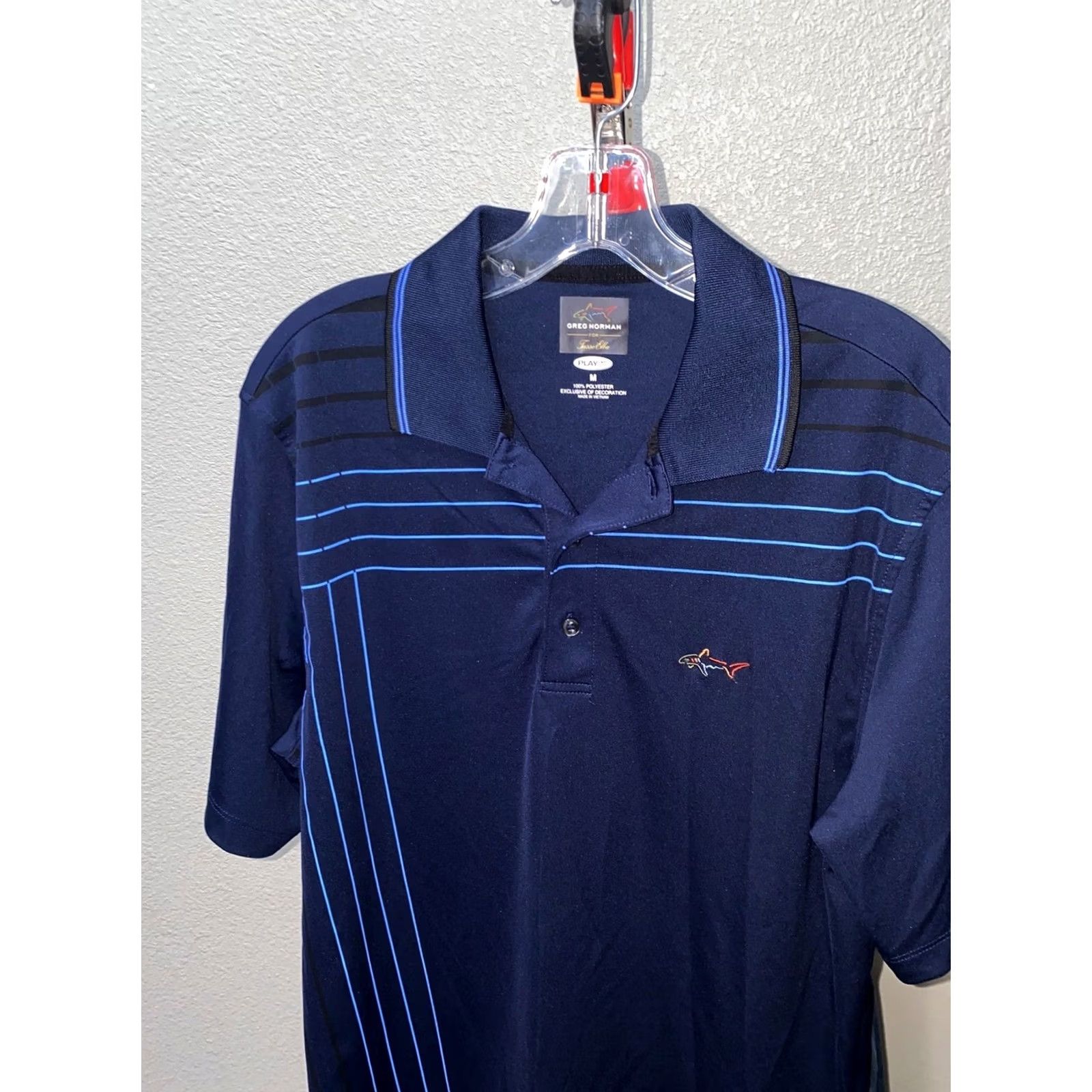 Vintage Greg Norman Blue Stripe Polo Shirt M Men Polo Shirt Medium M Sharp Men Polo Shirt Greg Norman Blue Stripe Poly Golf POLO SHIRT Medium M Size US M / EU 48-50 / 2 - 3 Thumbnail