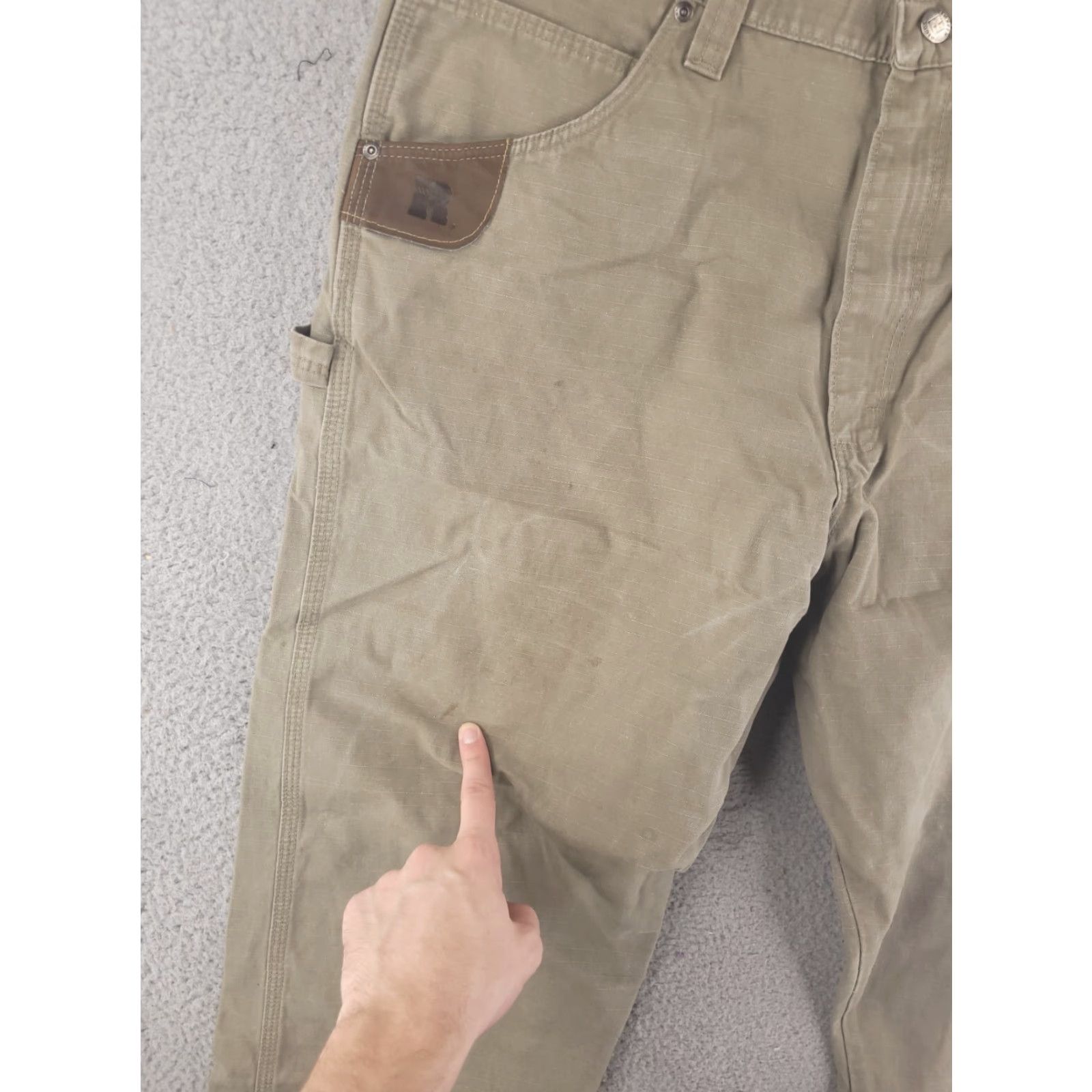 Wrangler Wrangler Riggs Mens Pants 38x35 Brown Workwear Ripstop Carpenter Distressed Size US 38 / EU 54 - 5 Thumbnail