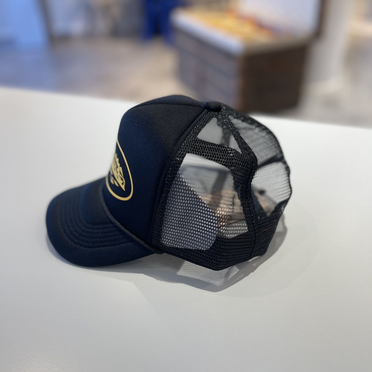 Corteiz Corteiz Alcatraz Trucker Hat Black/Yellow | Grailed