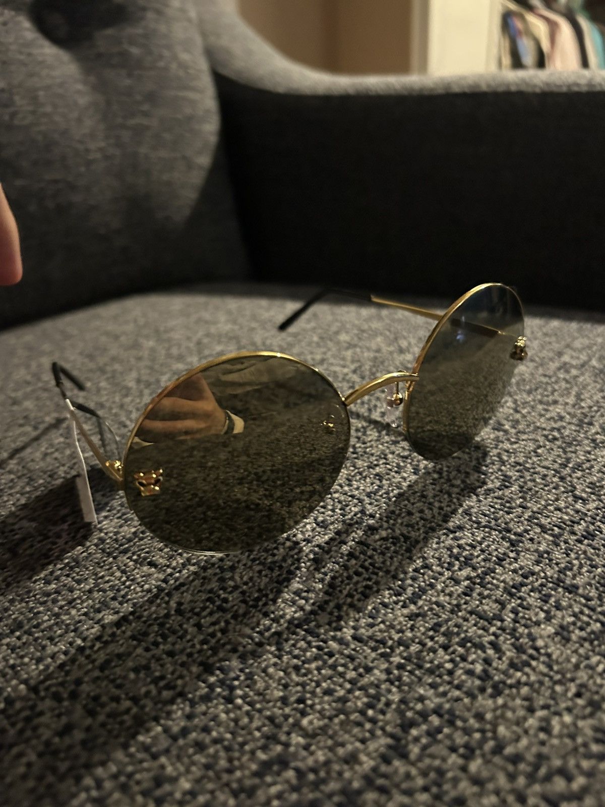 Cartier Cartier Panthère CT0022S 002 Gold Rimless Round 58mm Size ONE SIZE - 3 Thumbnail