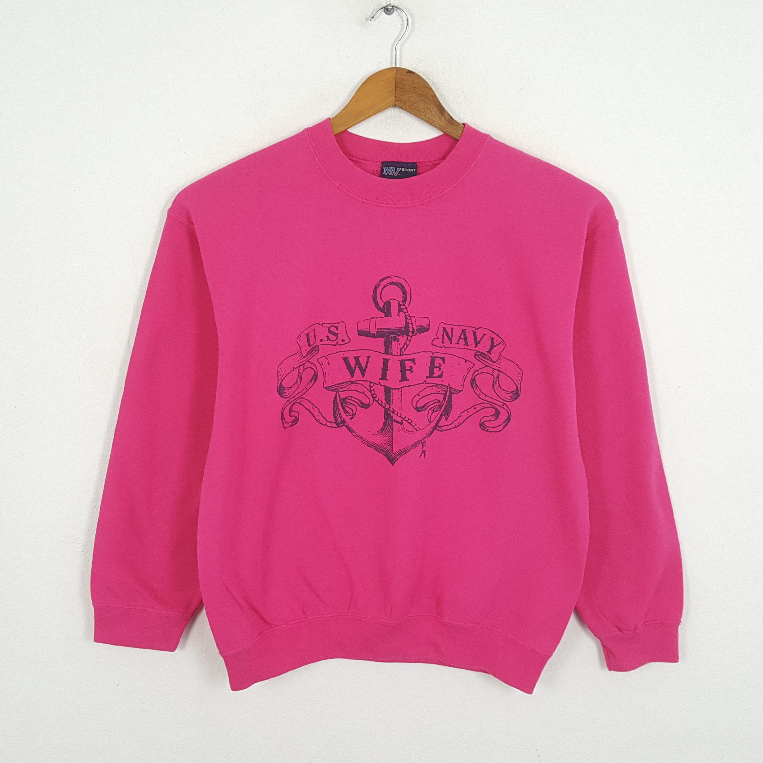 Old Navy × Vintage Vintage US NAVY WIFE American Military Style Sweatshirts Size US M / EU 48-50 / 2 - 1 Thumbnail
