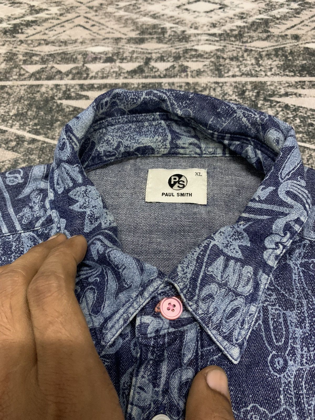 Paul Smith 🔥RARE🔥 90s PAUL SMITH BUTTON UP SEXY FULL PRINT Size US XL / EU 56 / 4 - 5 Thumbnail