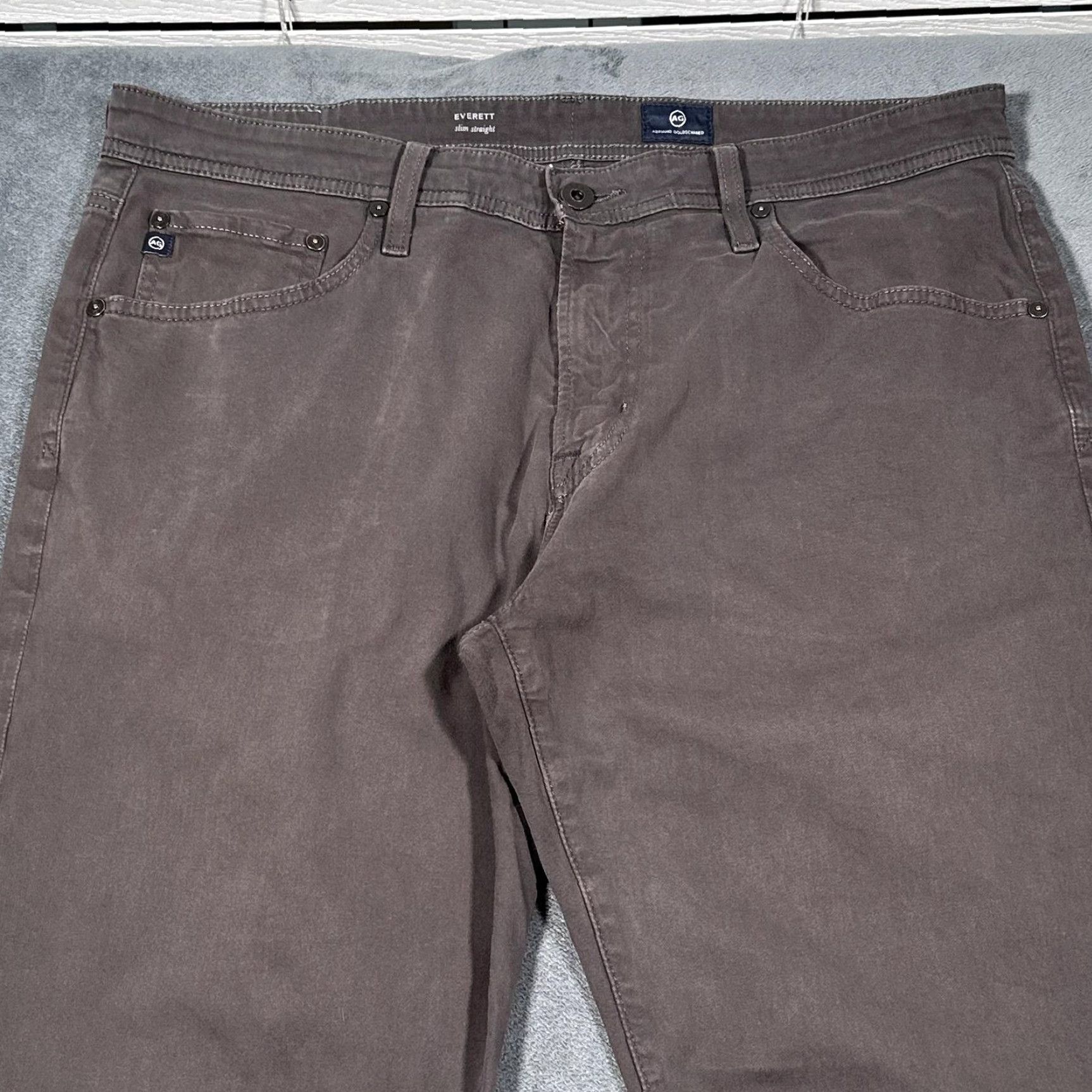 Denime VINTAGE AG Adriano Goldschmied Everett Jeans Men 35x29 Gray Slim Straight Denim Casual Size US 35 - 2 Thumbnail