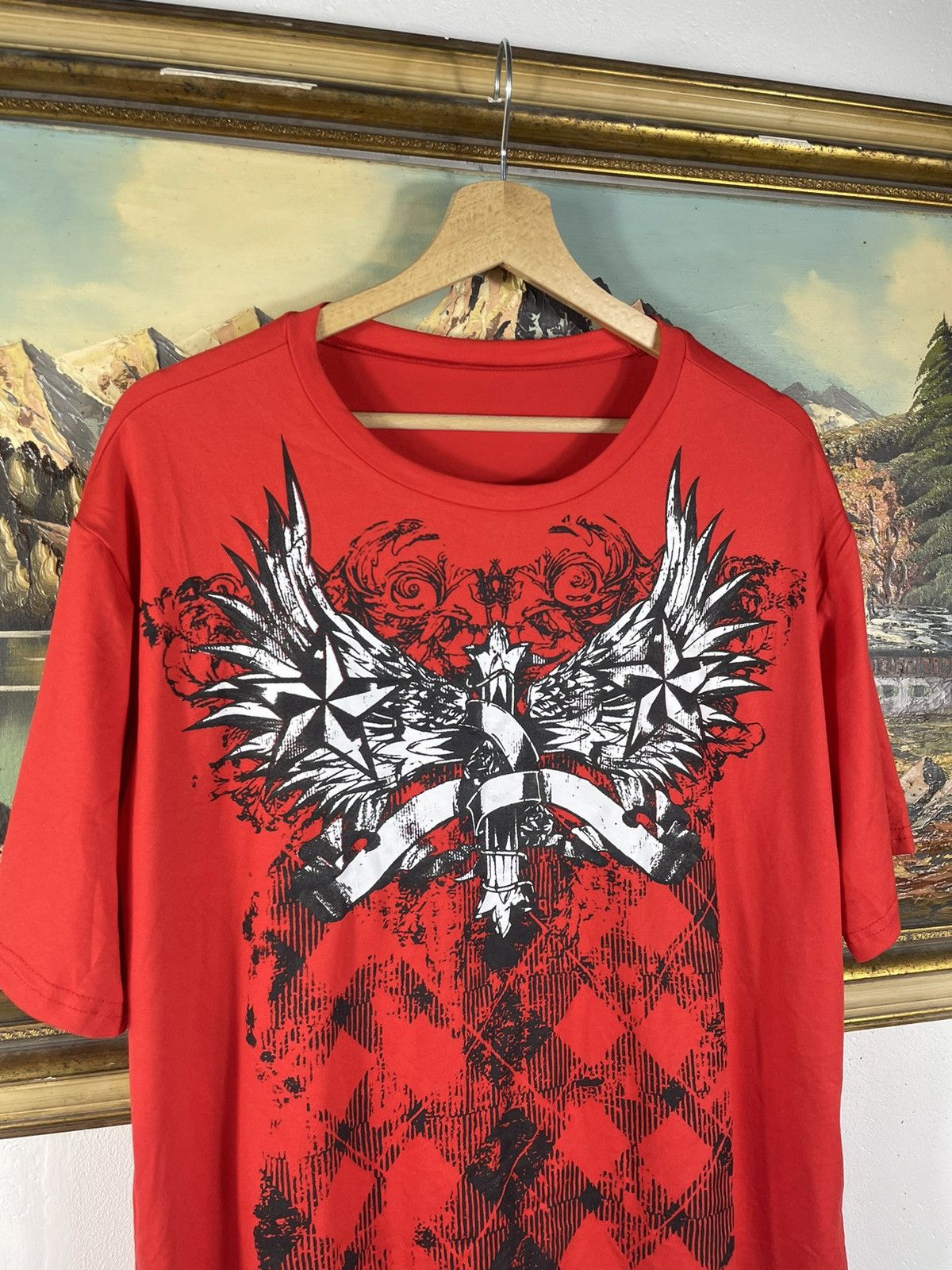 Affliction Red vintage retro y2k 00s tees t shirt big graphic print Size US M / EU 48-50 / 2 - 4 Thumbnail