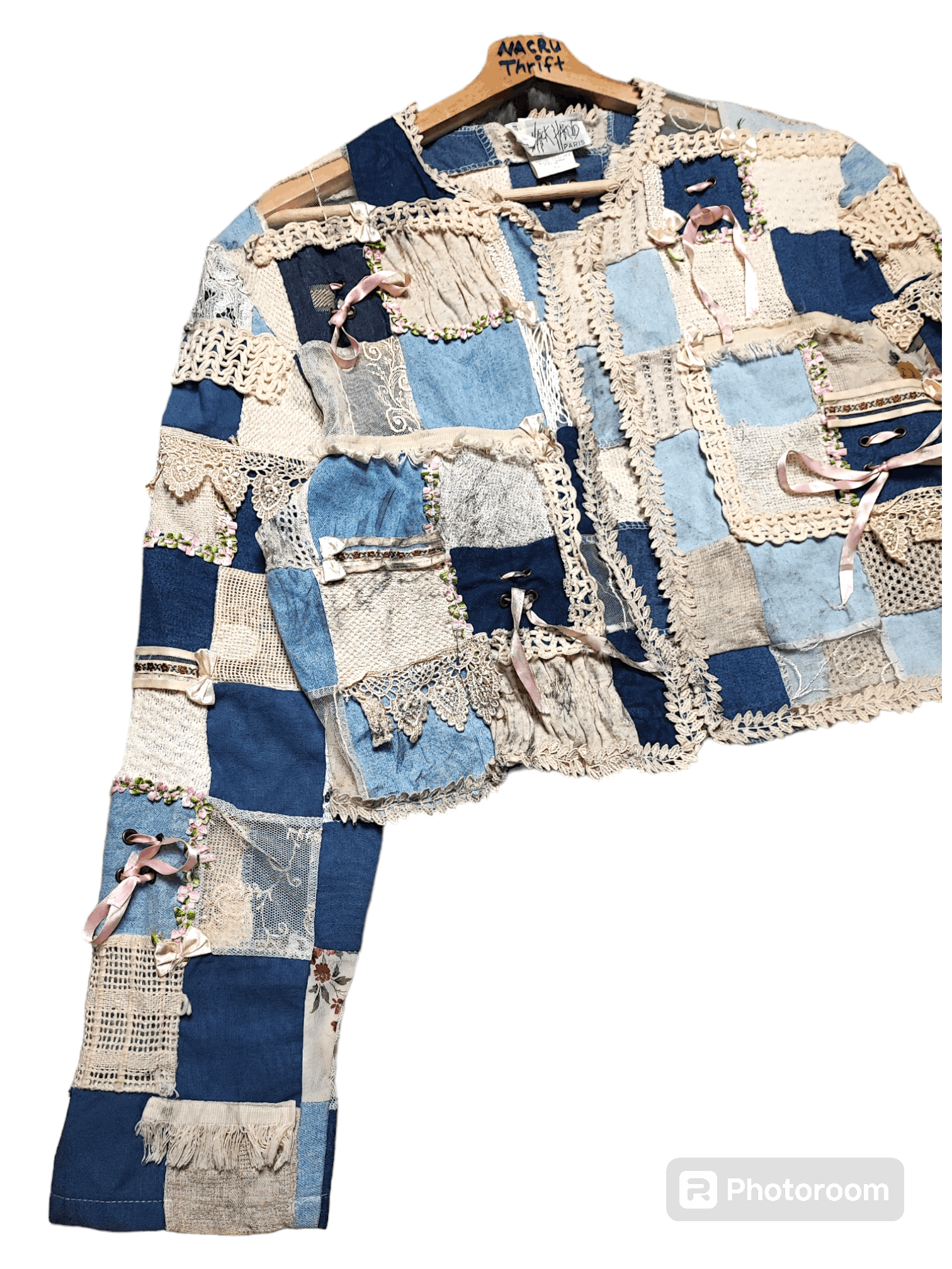 Le Grande Bleu (L.G.B.) Crop Top Patch Work By Rick Harold Size S / US 4 / IT 40 - 3 Thumbnail