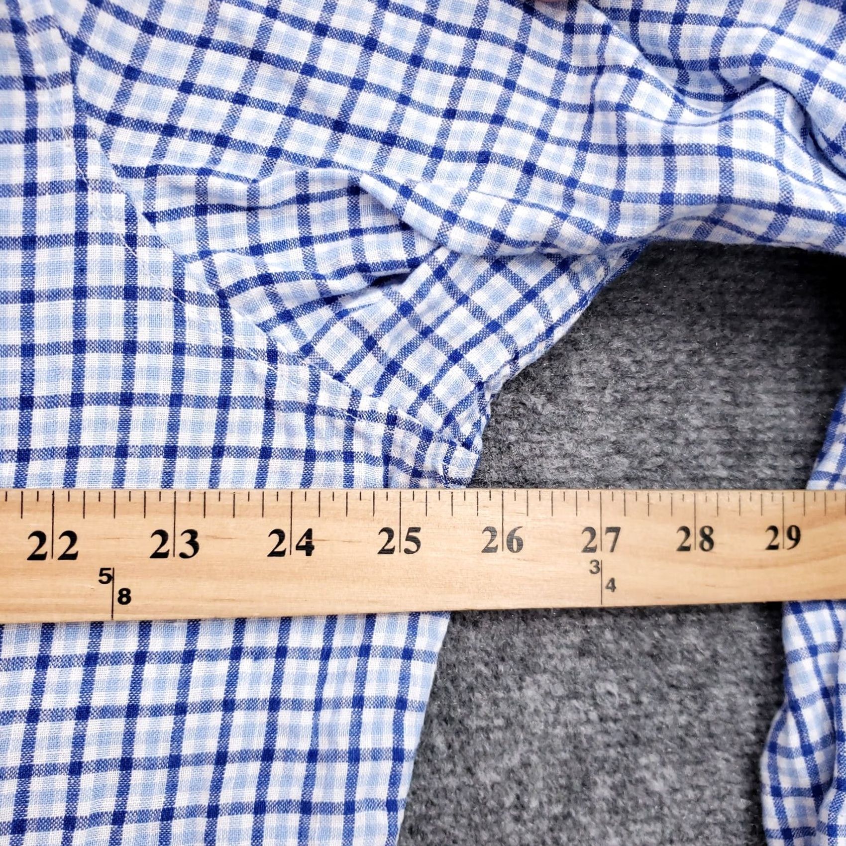 Banana Republic Banana Republic Button-Up Shirt Mens XL Blue Plaid Linen Long Sleeve Button-Up Collared Spread Neckline Casual Travel Size US XL / EU 56 / 4 - 5 Thumbnail
