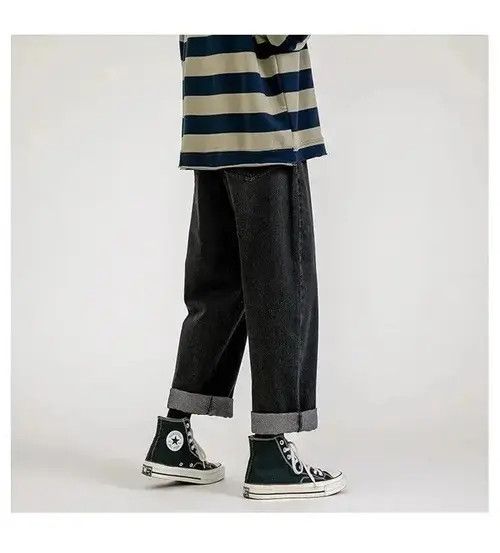 Japanese Brand Black Color Straight-leg Denim Pant Size US 29 - 2 Thumbnail