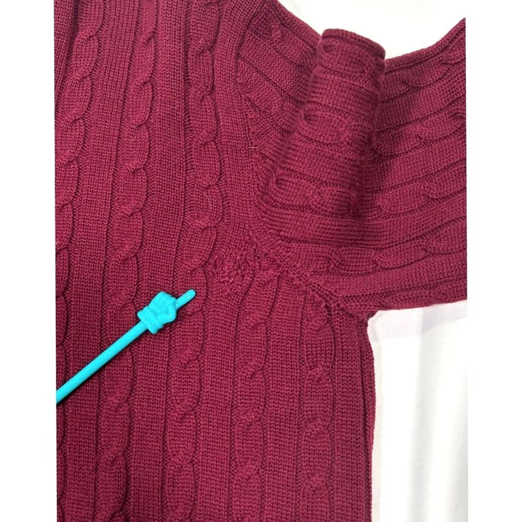 Jil Sander Jil Sander Pure New Wool Cable Knit Sweater Pullover Womens Red M Size M / US 6-8 / IT 42-44 - 4 Thumbnail