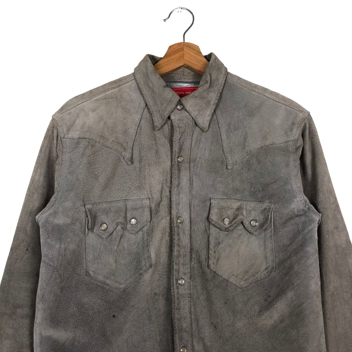 Vintage 🔥VINTAGE SHIRT LEATHER JACKET OCTOPUS ARMY MILITARY Size US L / EU 52-54 / 3 - 3 Thumbnail