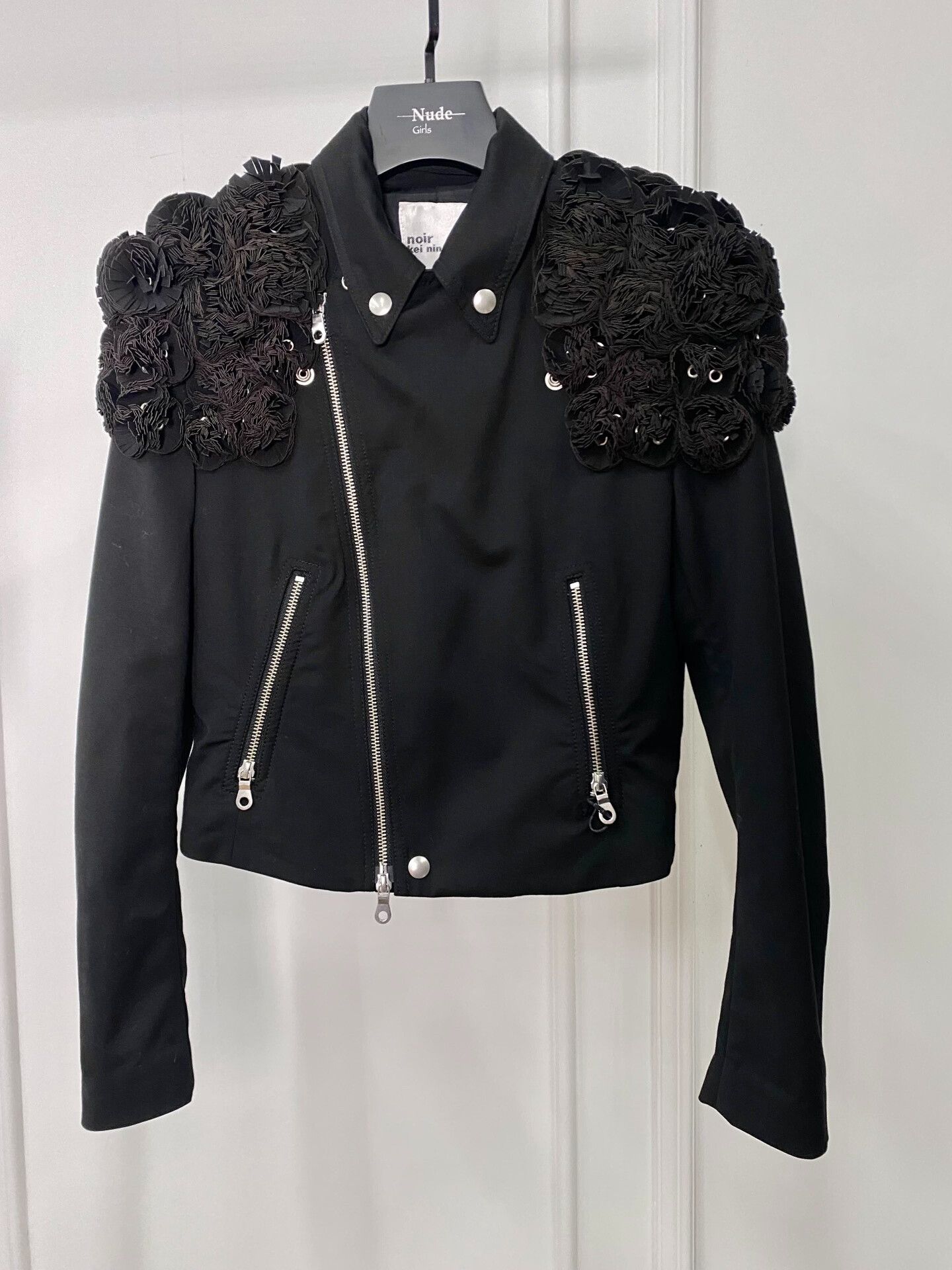 Noir Kei Ninomiya Floral Embellished Black Jacket Size US S / EU 44-46 / 1 - 1 Thumbnail