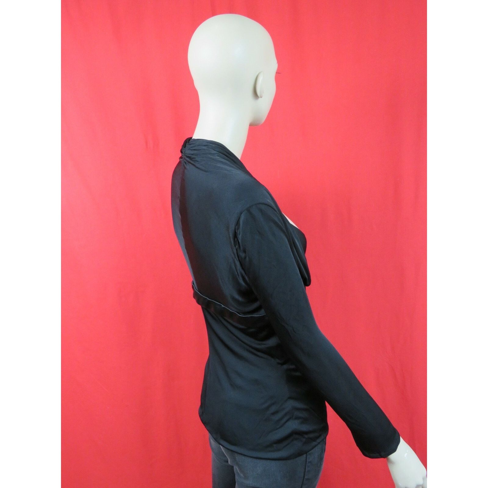 Versace VERSACE A56826 BLACK SILK BELTED MEDALLIO LOGO DRESS TOP 38 Size XS / US 0-2 / IT 36-38 - 10 Thumbnail