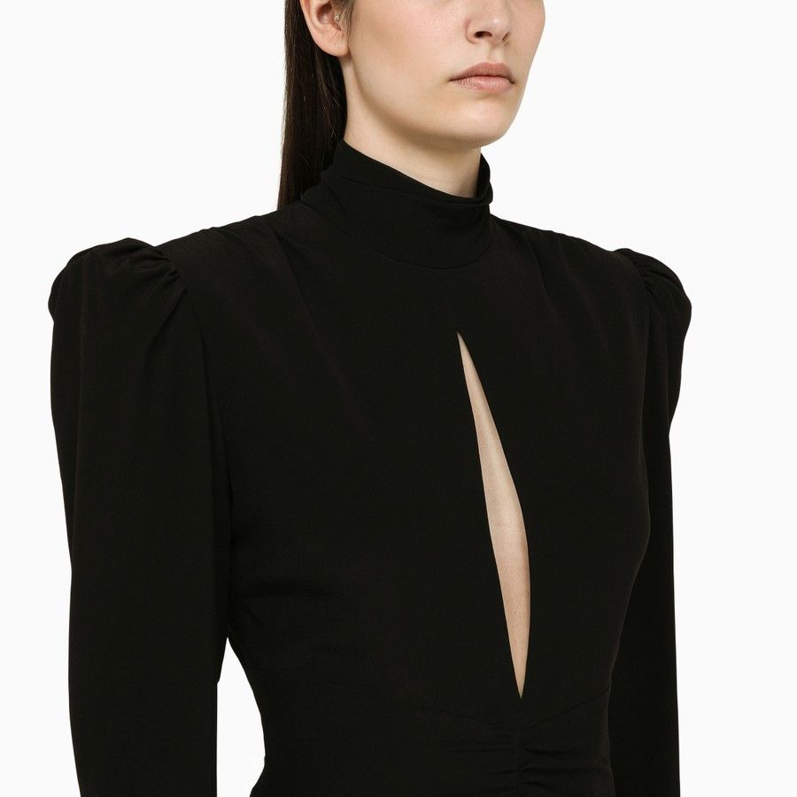Alessandra Rich o1d2blof0724 Mini Dress in Black Size S / US 4 / IT 40 - 4 Thumbnail