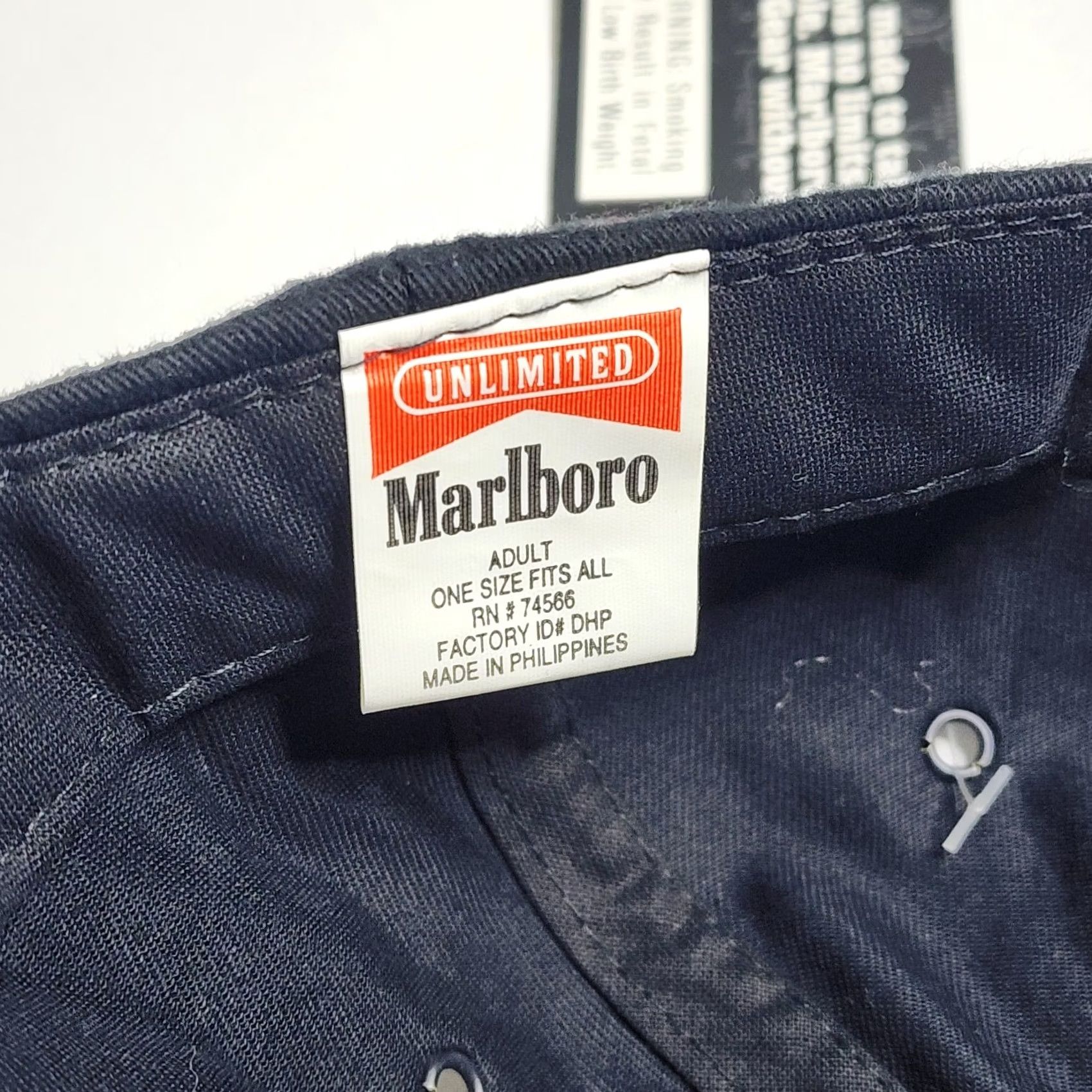 Marlboro Marlboro Hat Baseball Cap Adjustable Strapback Black Destinations Men's Distinguishing Gear Ride A84 New Size ONE SIZE - 4 Thumbnail