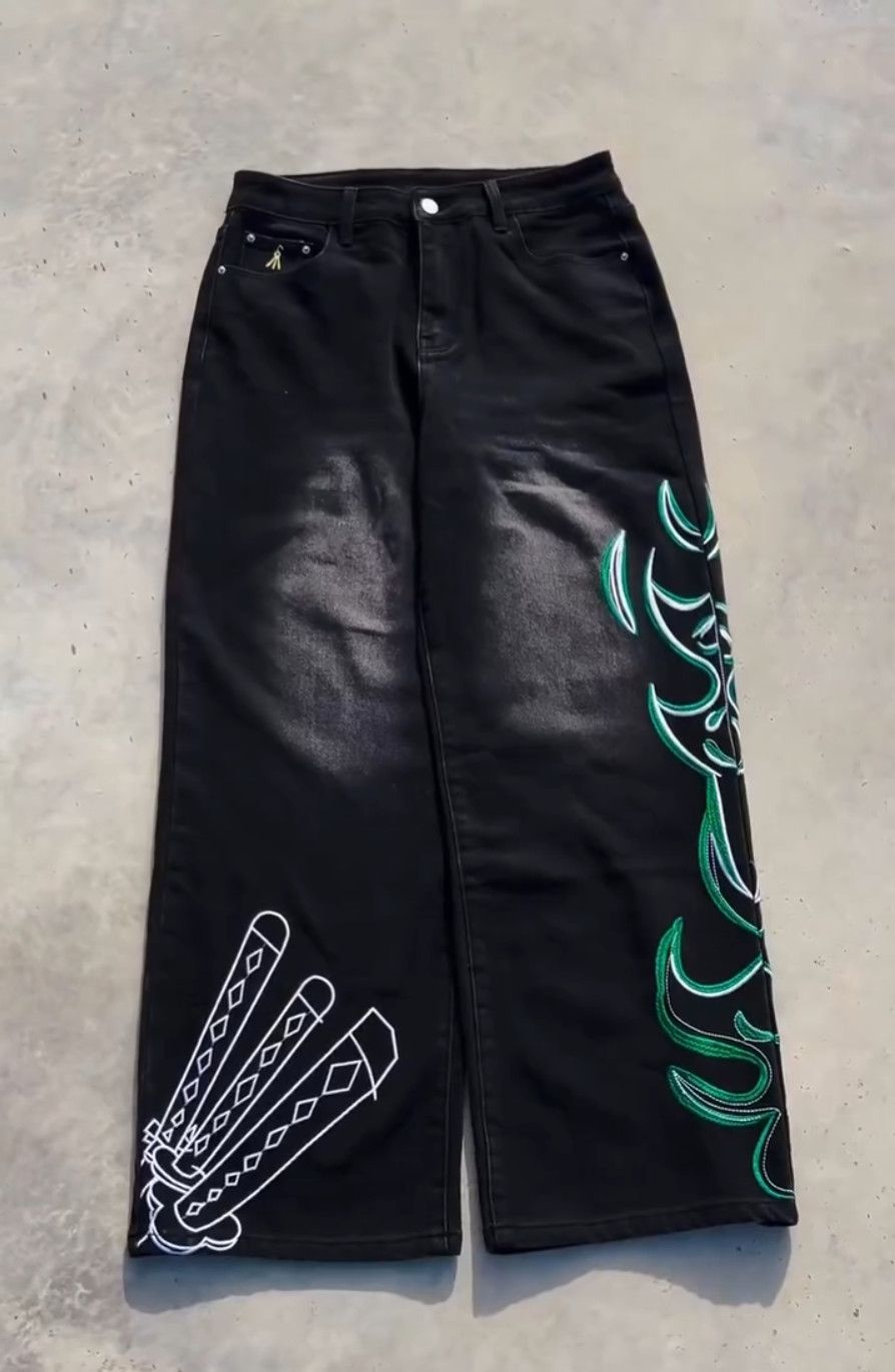 Other Cartoon Embroidery Jean Size US 34 / EU 50 - 3 Thumbnail