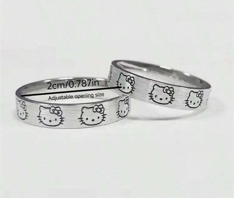 Other Adorable Hello Kitty Adjustable Silver Fashion Ring Size ONE SIZE - 2 Thumbnail
