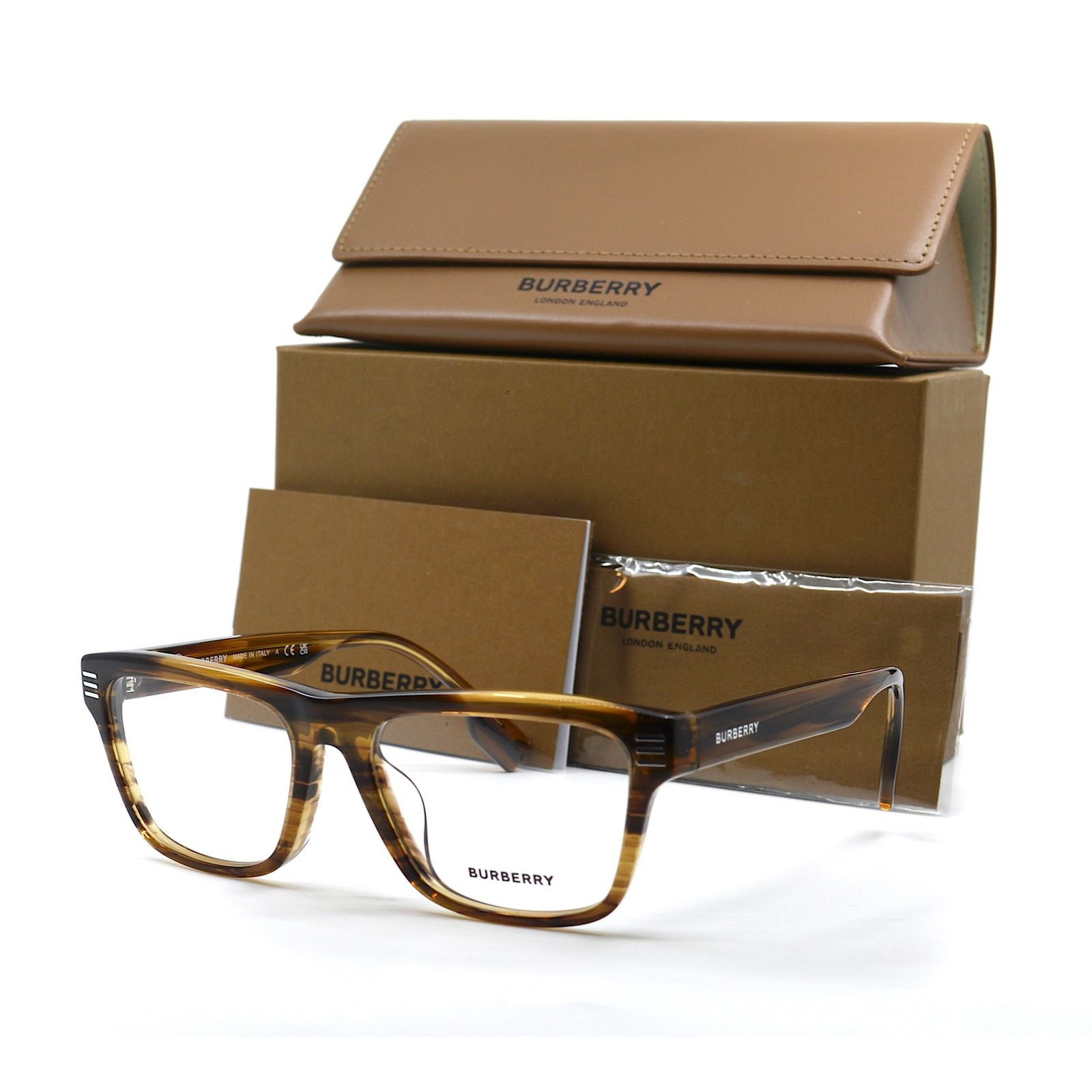 Burberry NEW BURBERRY BE2387F 4095 BROWN HAVANA MEN EYEGLASSES FRAME Size ONE SIZE - 4 Thumbnail