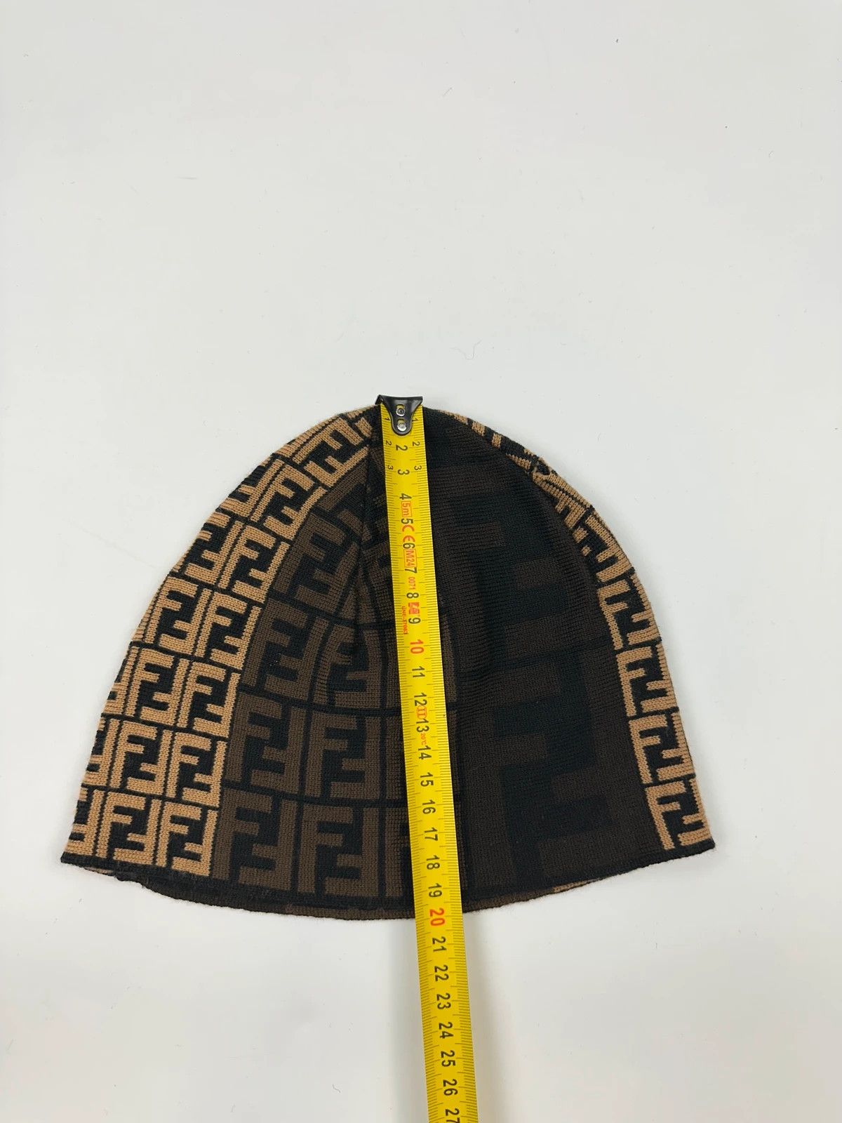 Fendi Fendi FF Zucca Monogram Beige Brown Wool Beanie Size ONE SIZE - 8 Thumbnail