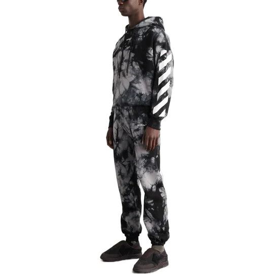 Off-White o1rshd1 Diag Tie Dye Slim Sweatpant in Warm Grey Size US 32 / EU 48 - 4 Thumbnail