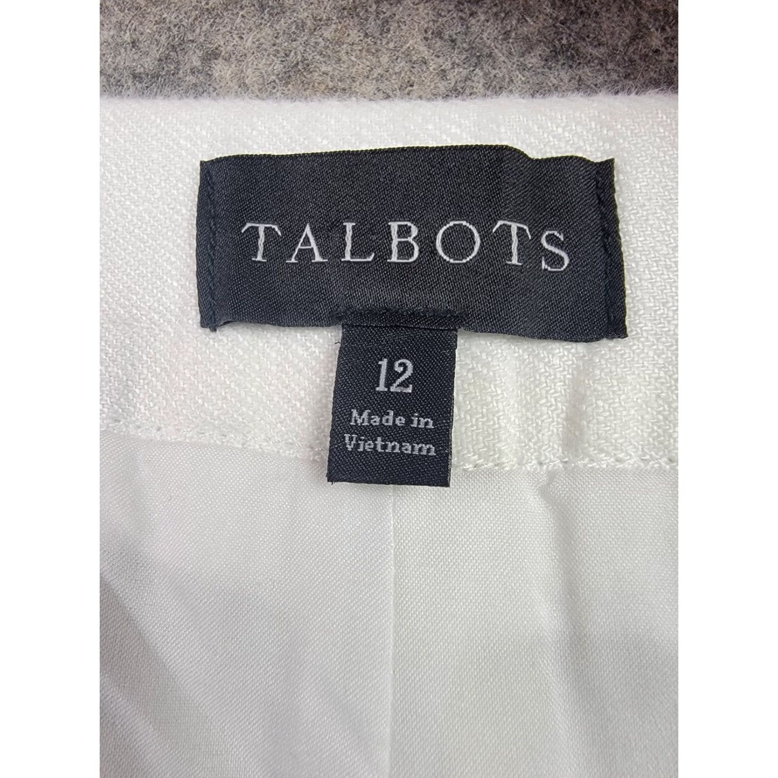 Talbots Talbots Pants Womens 12 White Linen Lined Straight Leg Pockets Summer Classic Size 34" / US 12 / IT 48 - 5 Thumbnail