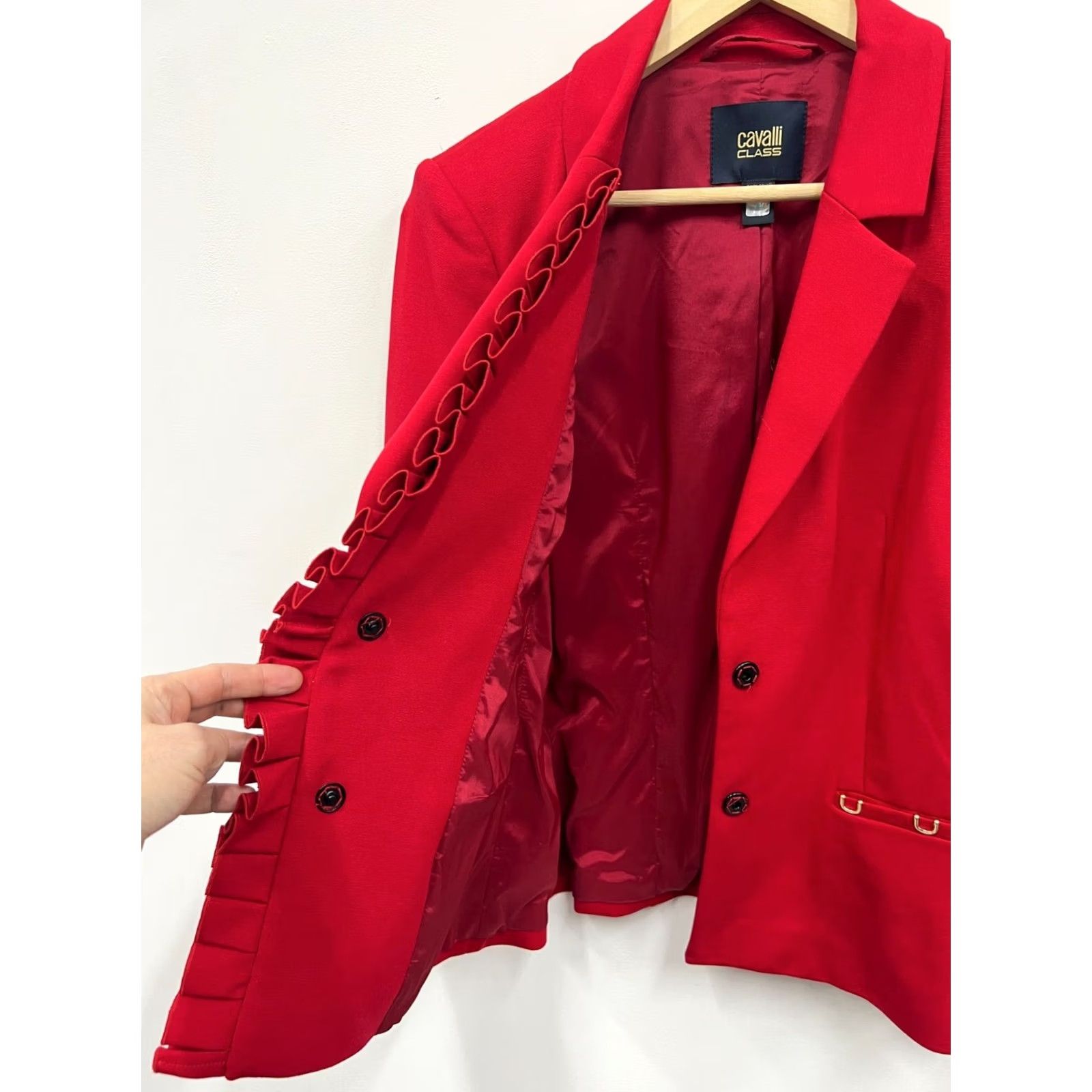 Roberto Cavalli Roberto Cavalli Blazer Women IT 46 US 10 Red Stretch Blazer Vintage? No Size L / US 10 / IT 46 - 5 Thumbnail