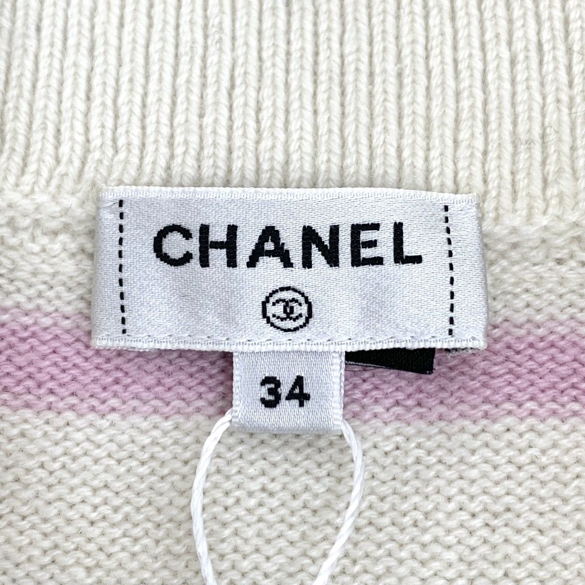 Chanel Chanel Stripe Cashmere Short Sleeve Knit Sweater K26WX Size XS / US 0-2 / IT 36-38 - 6 Thumbnail