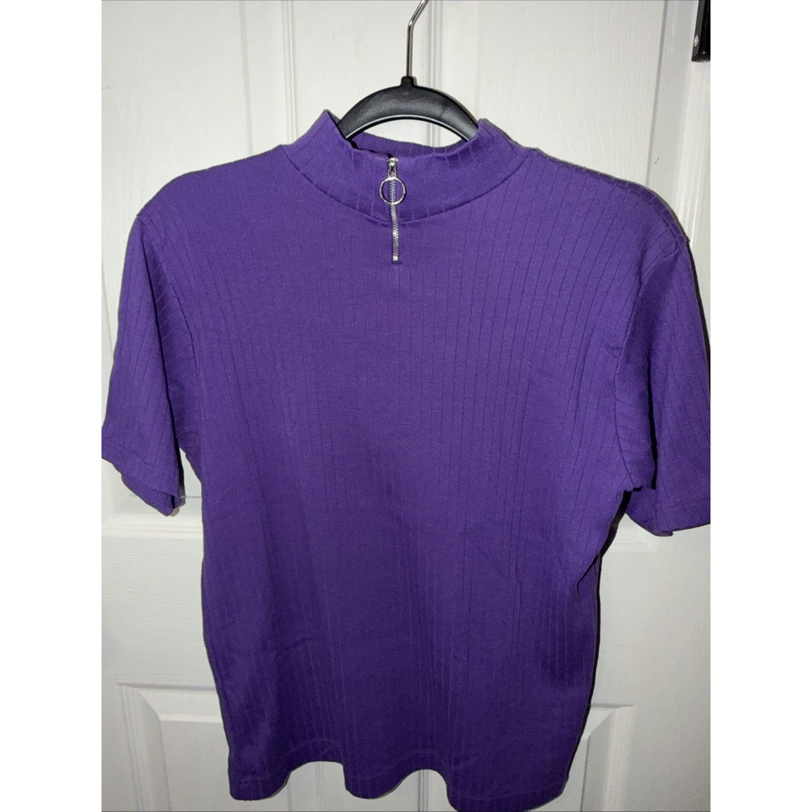 & Other Stories Women's BE Purple Pullover Sweater Short Sleeve Size Medium Size M / US 6-8 / IT 42-44 - 6 Thumbnail