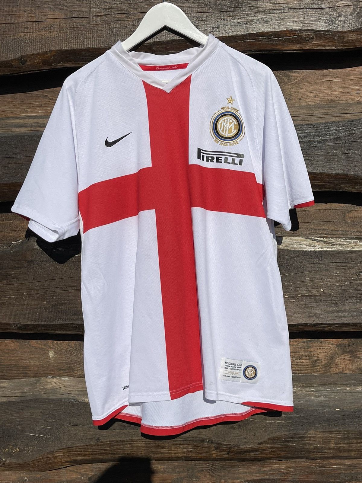 Nike × Vintage 2008 Nike Inter 100 year anni vintage cross soccer jersey Size US XL / EU 56 / 4 - 2 Thumbnail