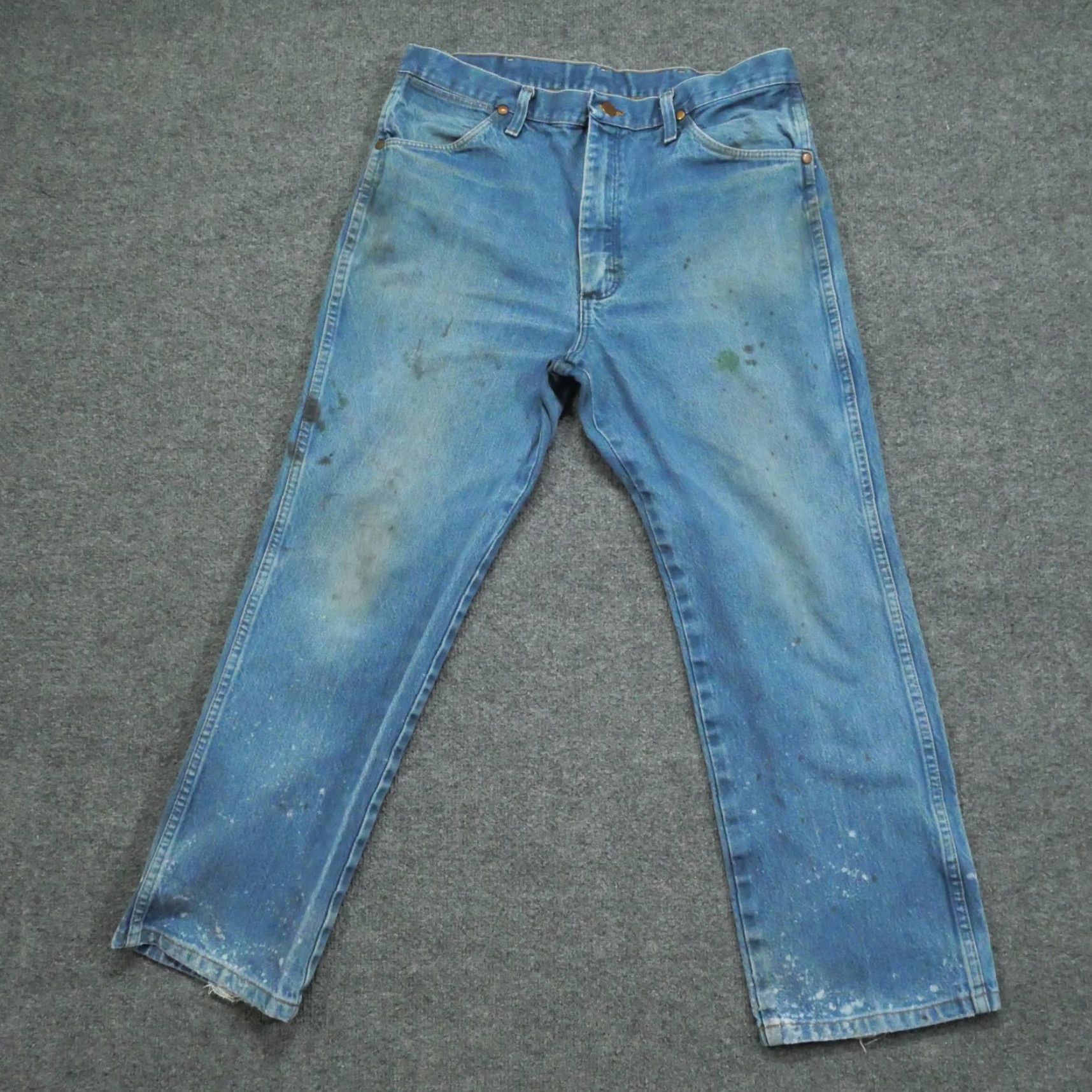 Wrangler VINTAGE Wrangler Jeans Mens 34x27 Blue Pants Faded Distressed Grunge 936PWD Size US 34 / EU 50 - 2 Thumbnail