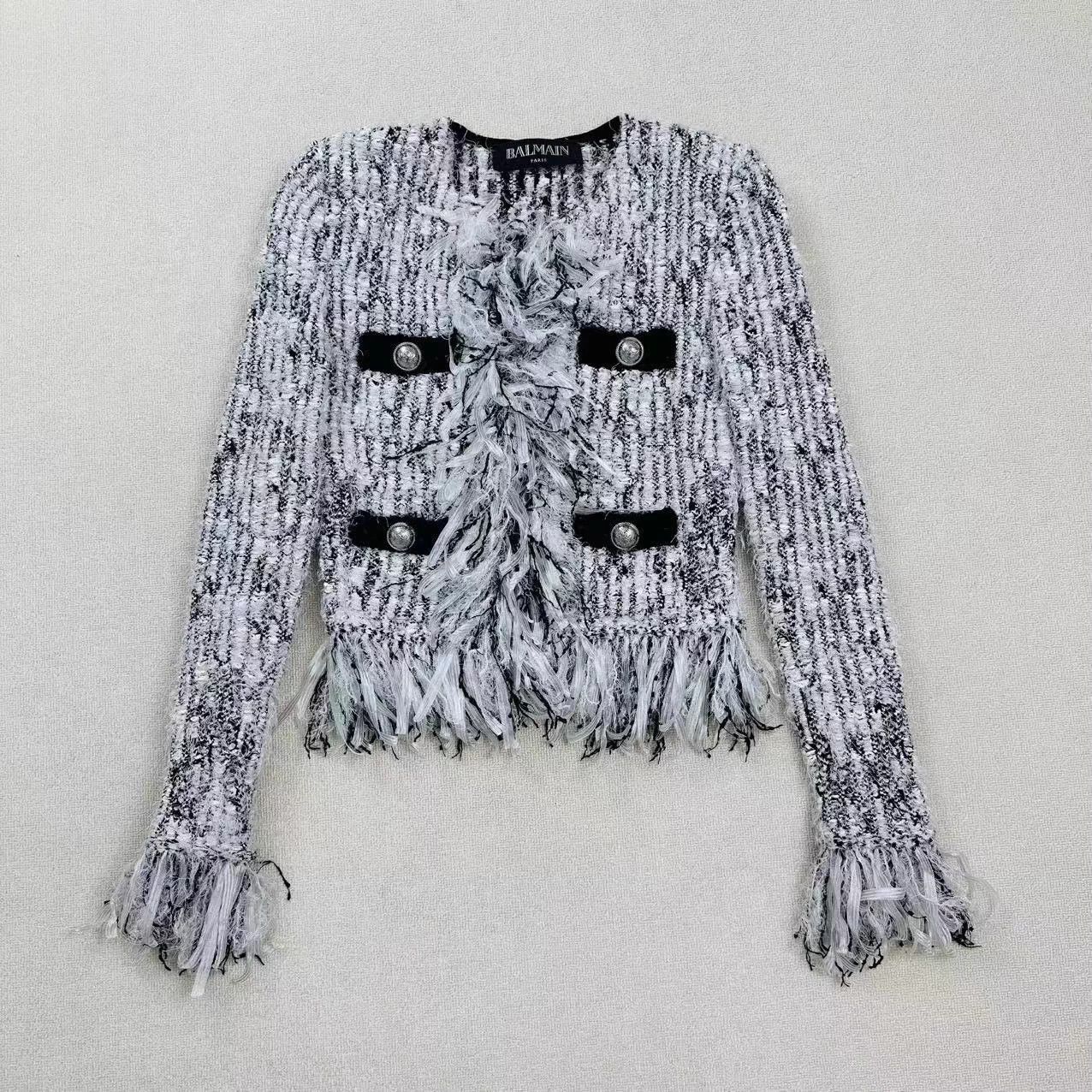 Balmain BALMAIN Coco-style silver button tassel jacket 36 Size XS / US 0-2 / IT 36-38 - 1 Thumbnail