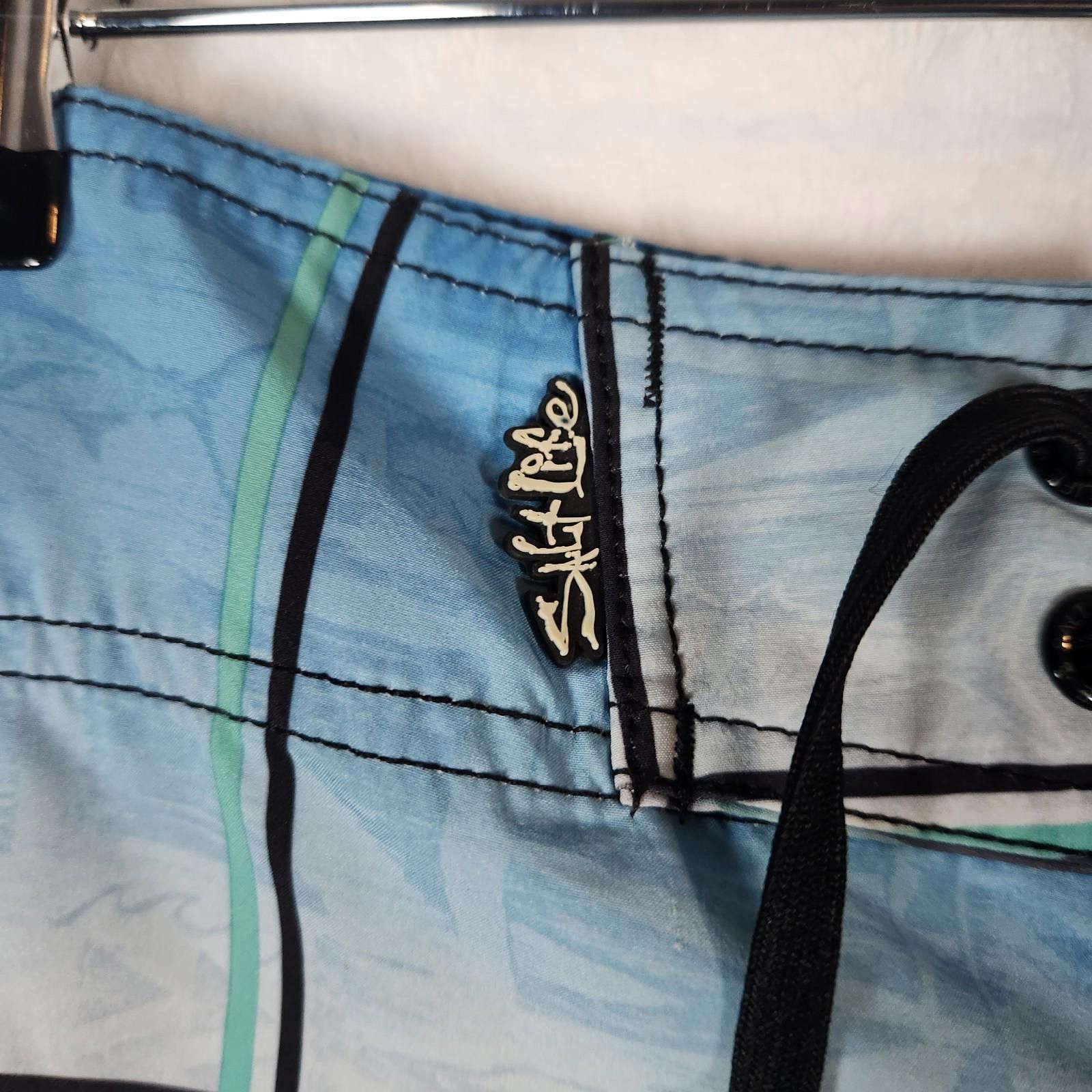 Designer Salt Life Vapor Stretch Board Shorts Blue Mens Size 34 Size US 32 / EU 48 - 3 Thumbnail