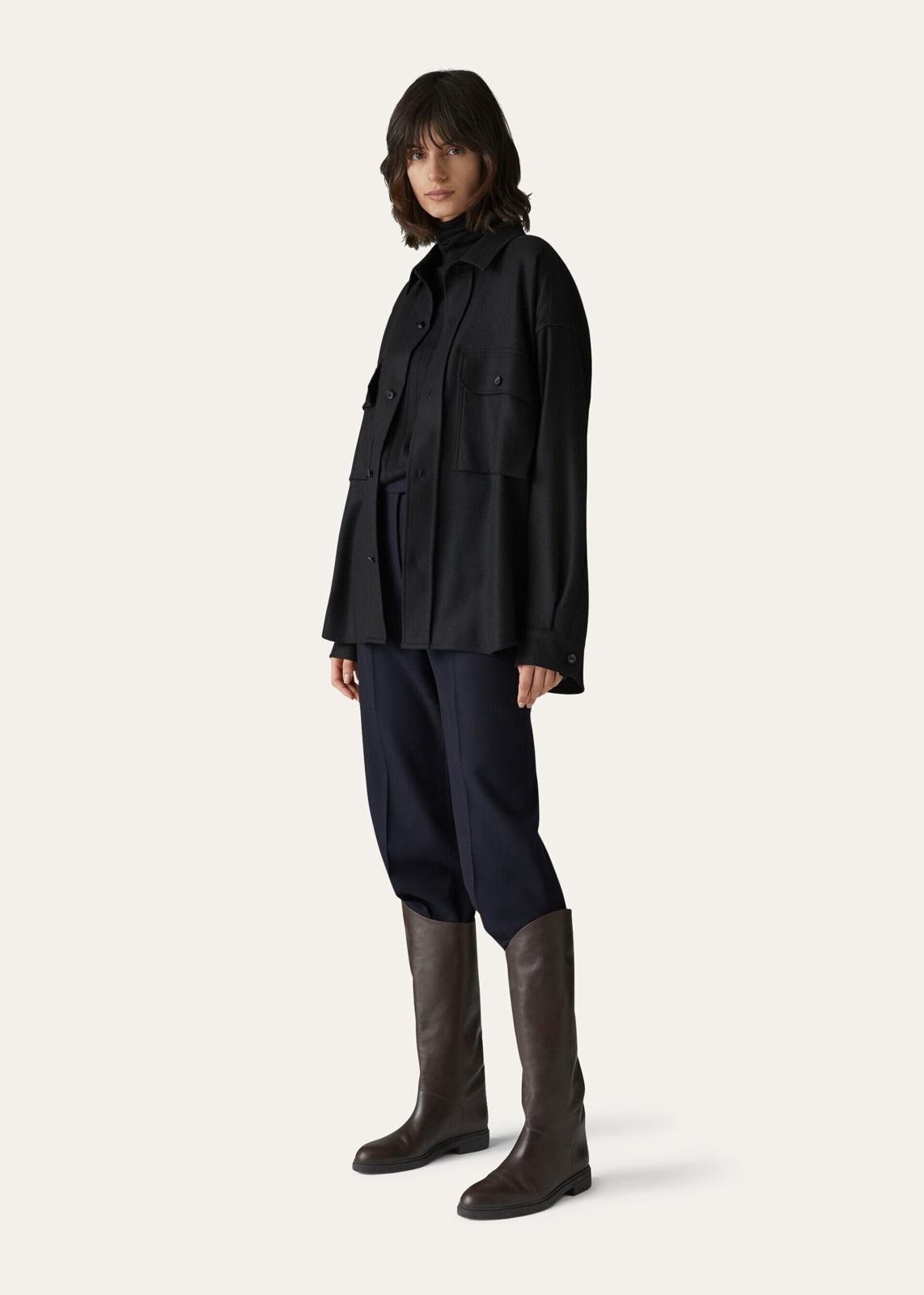 Loro Piana o1srvl11e0824 Alvar Flannel Soft Cashmere Jacket in Black Size XS / US 0-2 / IT 36-38 - 3 Thumbnail