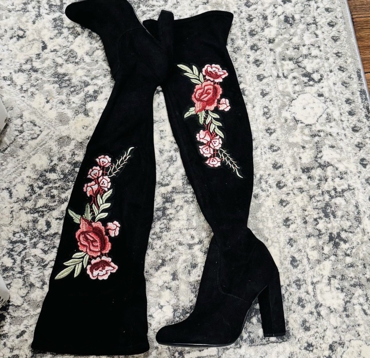 Steve Madden Steve Madden Embroidered Over The Knee Boots Size US 6.5 / IT 36.5 - 7 Thumbnail