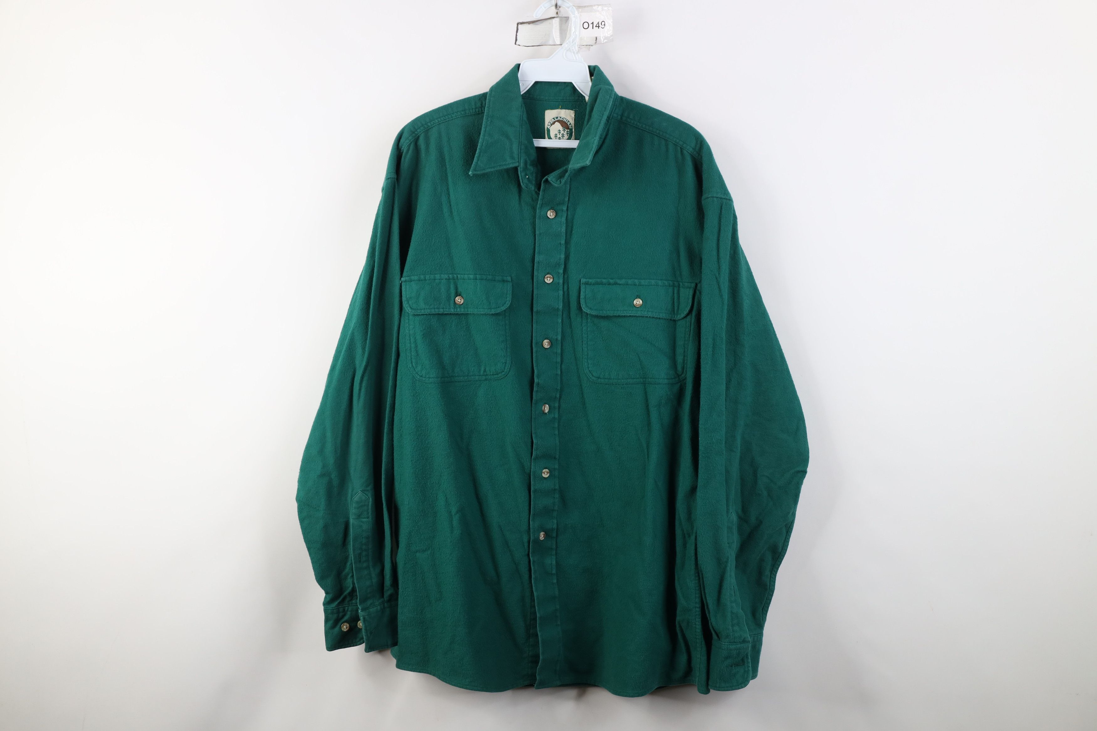 Vintage Vintage 70s Streetwear Cloth Collared Button Shirt Green Size US L / EU 52-54 / 3 - 1 Thumbnail