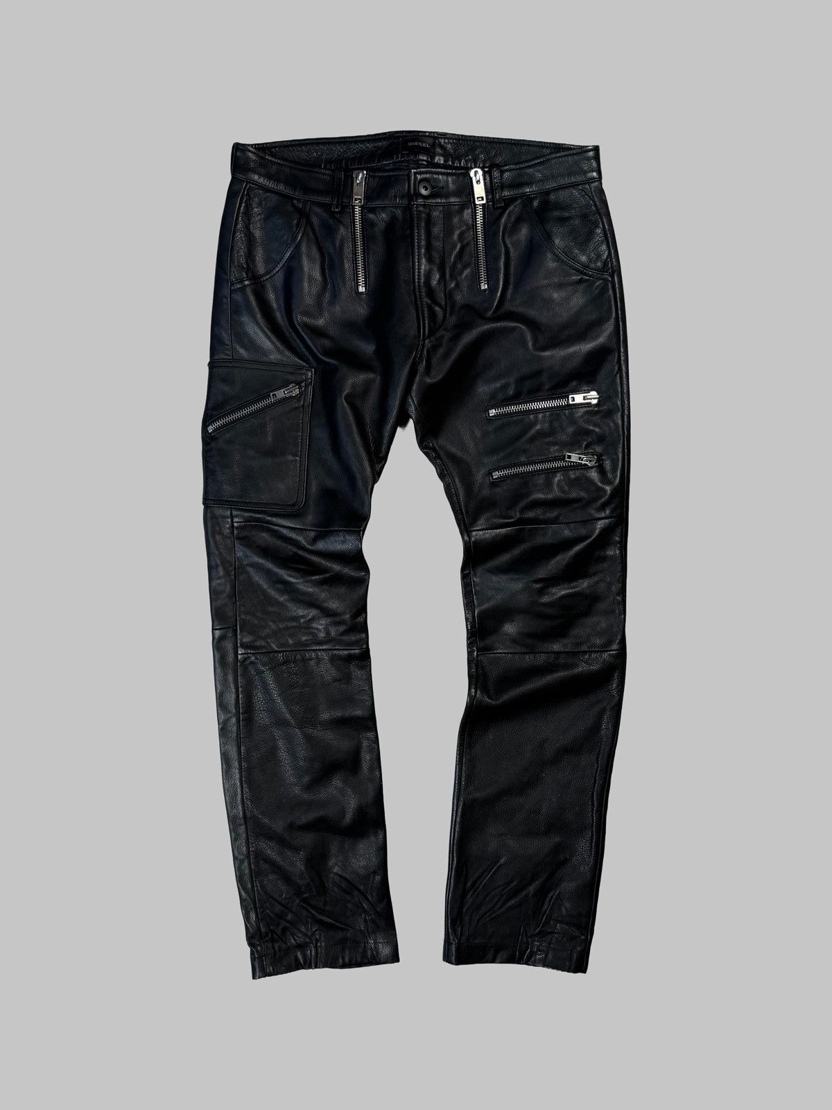 Diesel Diesel leather cargo IF6WAS9 style japanese 90s punk pants Size US 31 - 1 Thumbnail