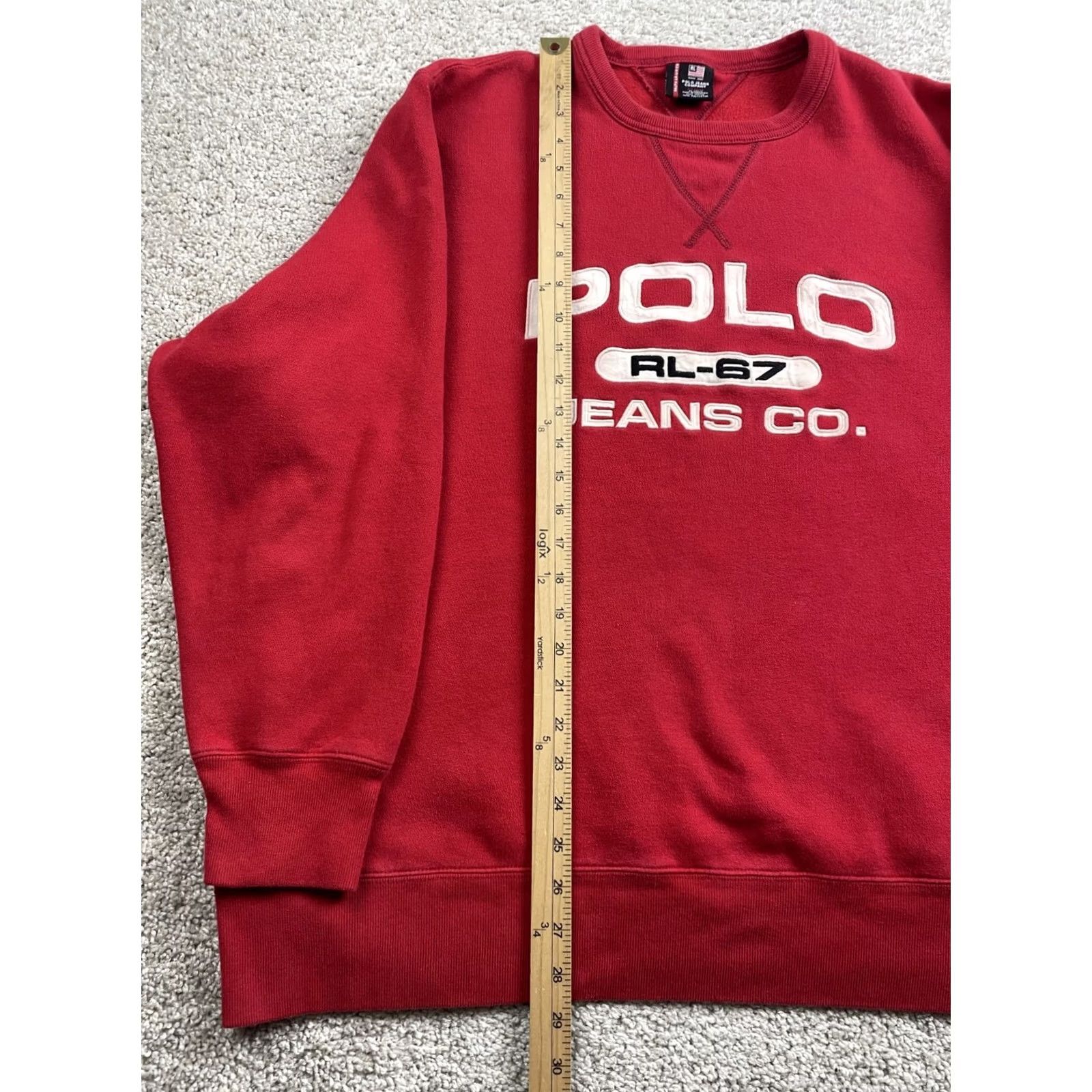 Vintage Polo Jeans Co Ralph Lauren Sweater Mens XL Red RL-67 Logo Fleece Size US XL / EU 56 / 4 - 4 Thumbnail
