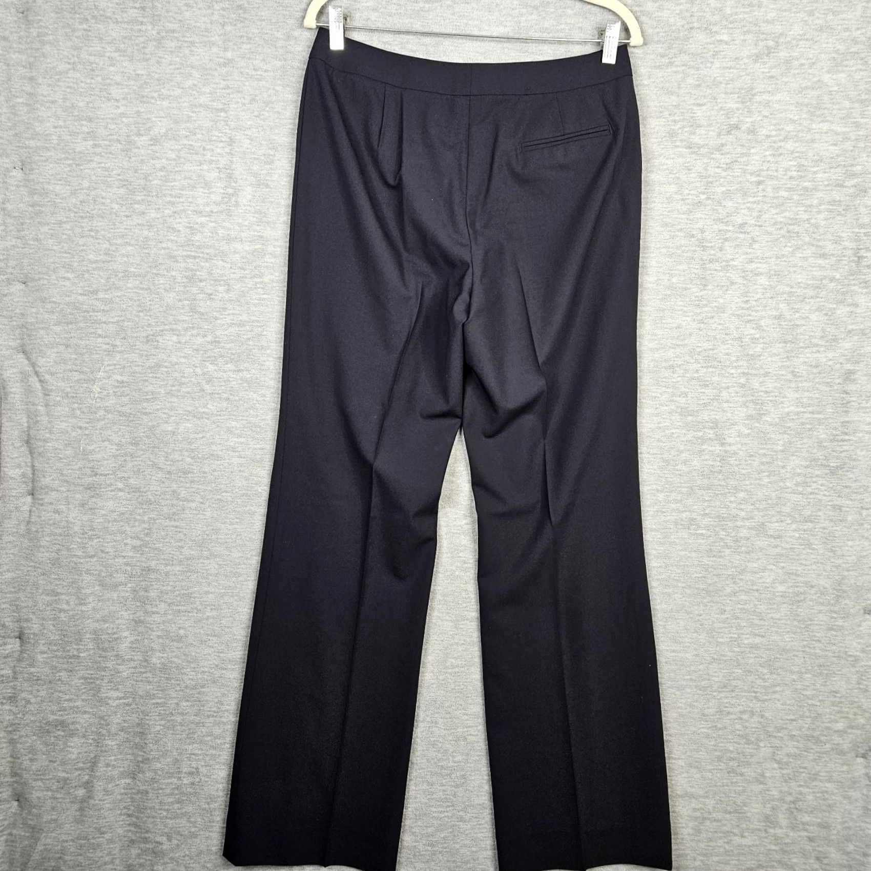 Vintage LAFAYETTE 148 Women’s Gray Straight Leg Dress Pants Size 8 Regular Wool Elastane Button Front Front Rise Mid Casual Womens Size 30" / US 8 / IT 44 - 7 Thumbnail