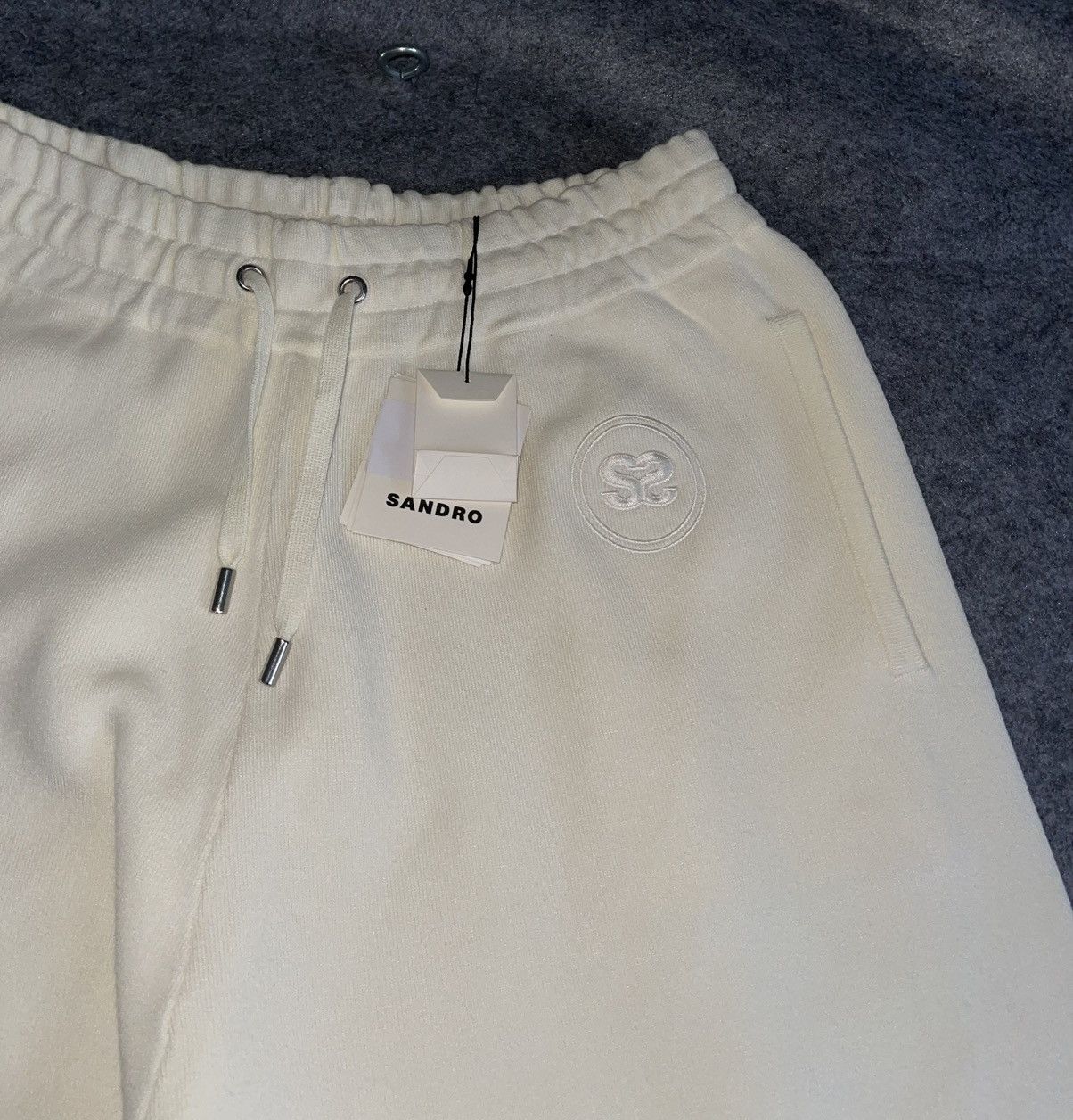Sandro Sandro Paris Sweatpants FR 42 /US S-M Cream White Joggers Size US 29 - 3 Thumbnail