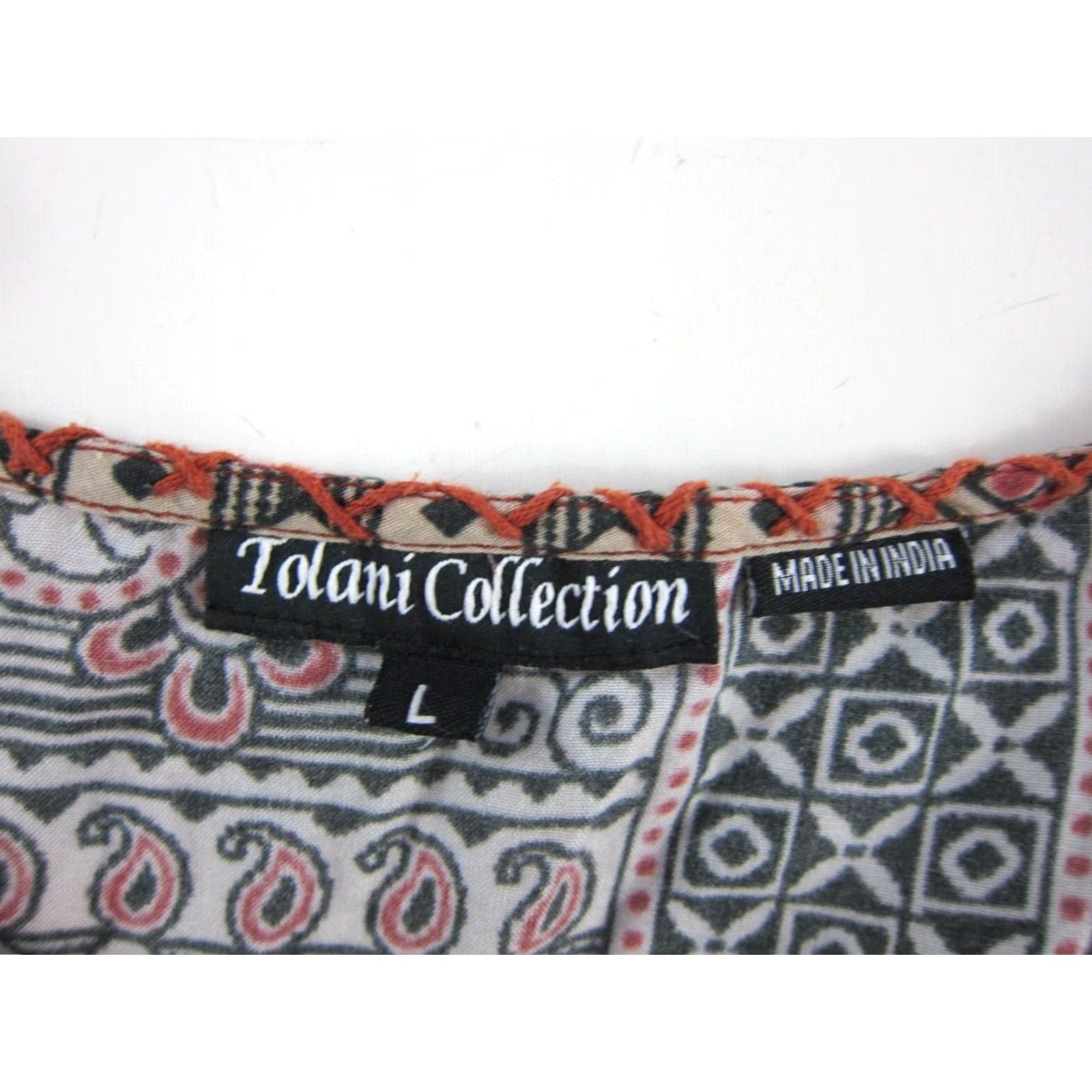 Vintage Tolani Collection Blouse Long Sleeve Peasant L Tolani Collection Red Blouse 100% Rayon Womens Summer Fall Spring Winter Size L / US 10 / IT 46 - 3 Thumbnail