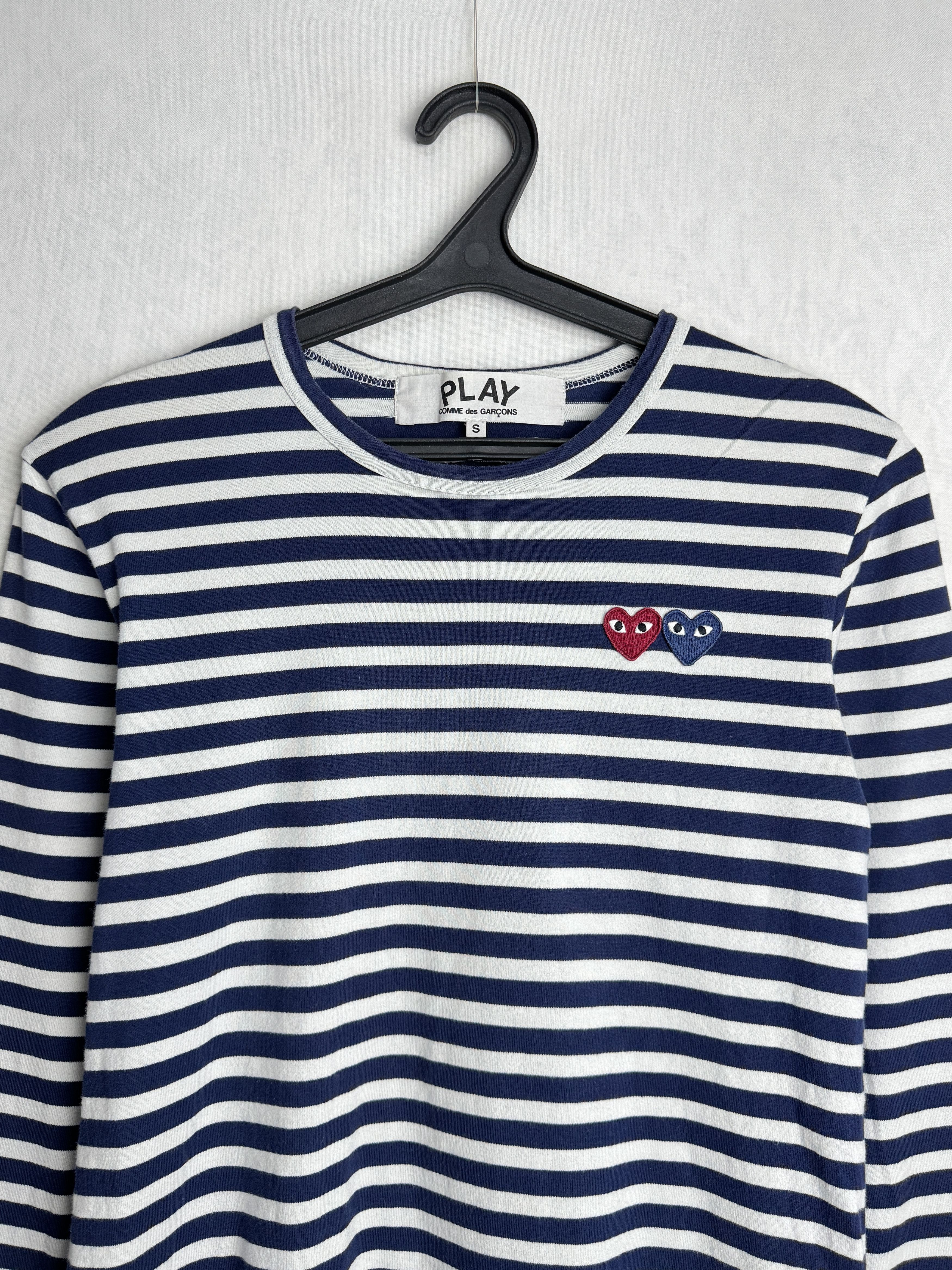 Comme des Garcons CDG PLAY unisex striped cotton t-shirt, made in Japan Size US S / EU 44-46 / 1 - 11 Thumbnail