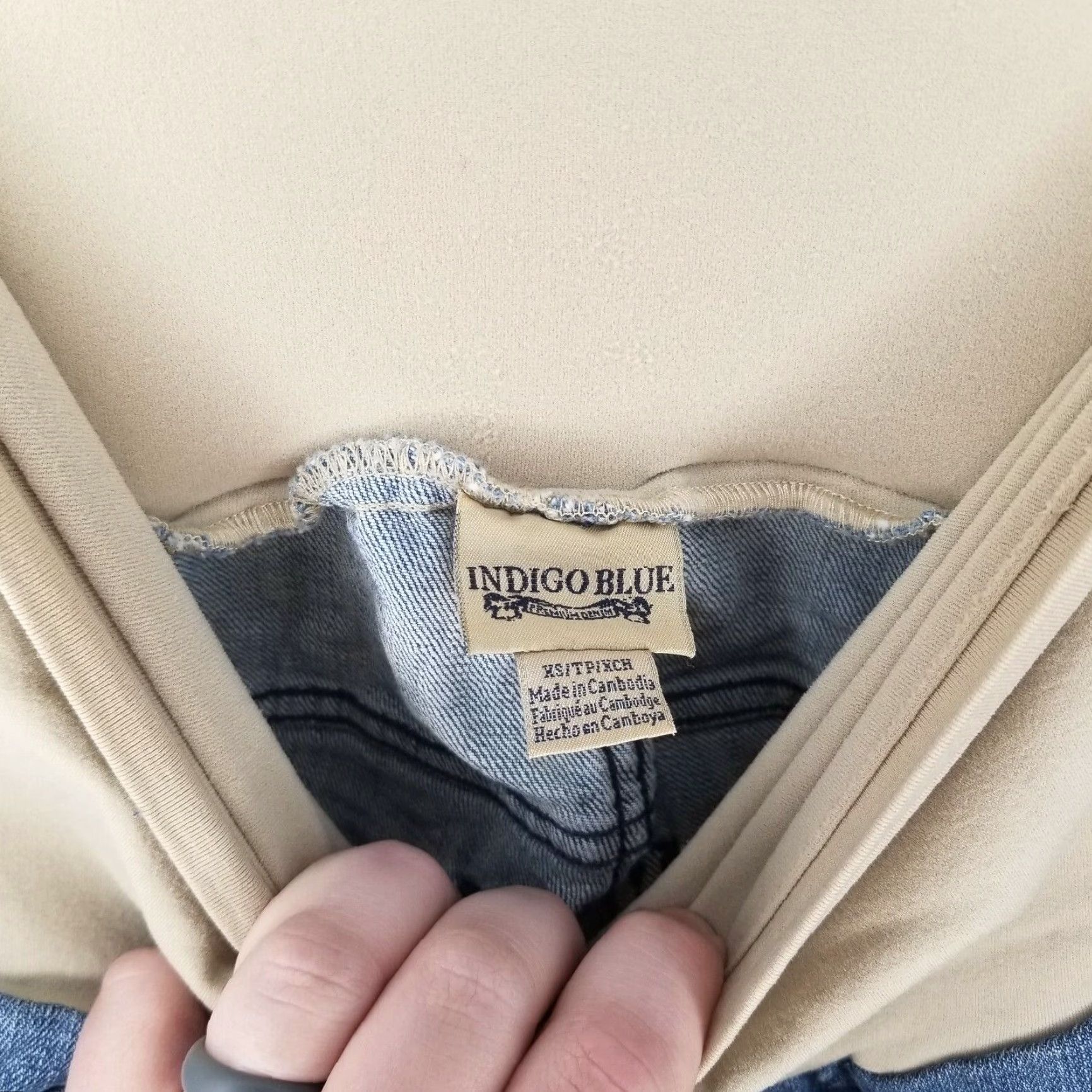 Vintage INDIGO Jeans Skinny Maternity Distressed Indigo Blue Women XS Size Skinny Distressed Jeans Womens XSmall Size 26" / US 2 / IT 38 - 4 Thumbnail