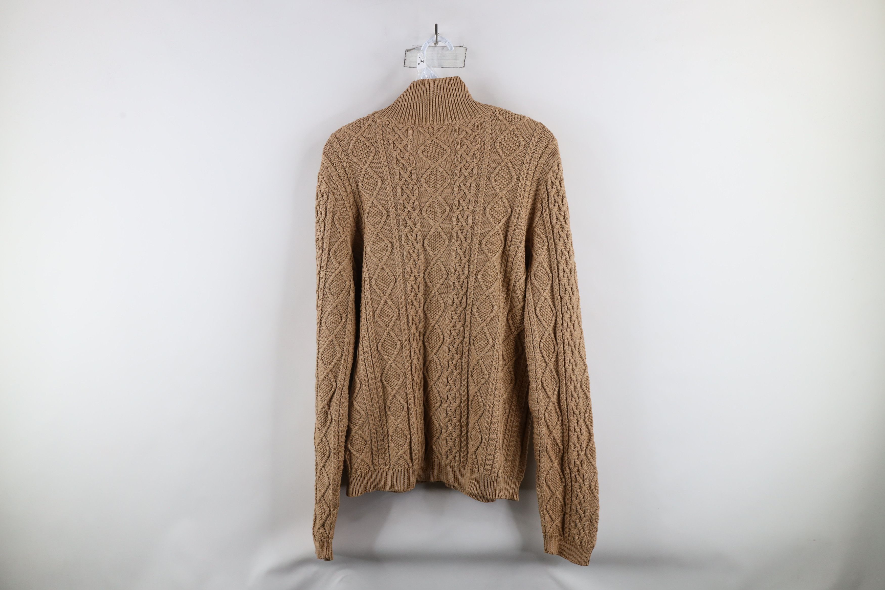 Ralph Lauren × Vintage Vintage 90s Ralph Lauren Fisherman Cable Knit Sweater Brown Size XL / US 12-14 / IT 48-50 - 7 Thumbnail