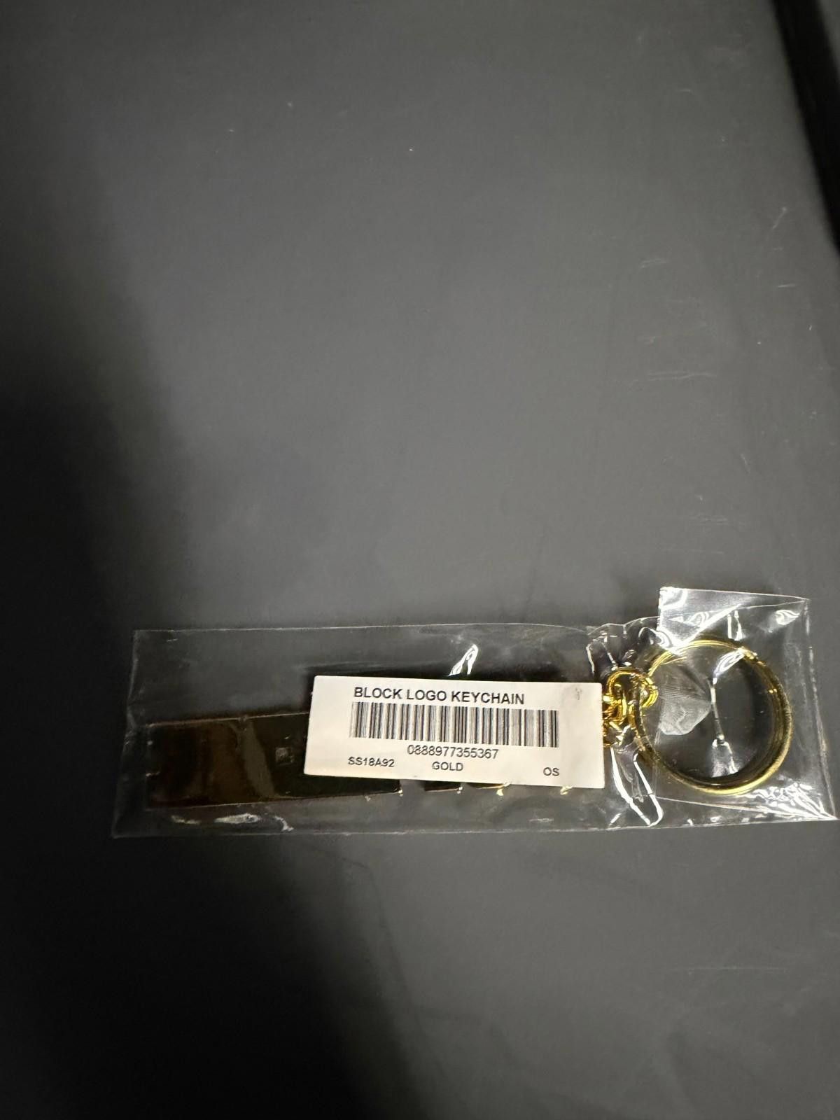 Supreme Block Logo Keychain Gold