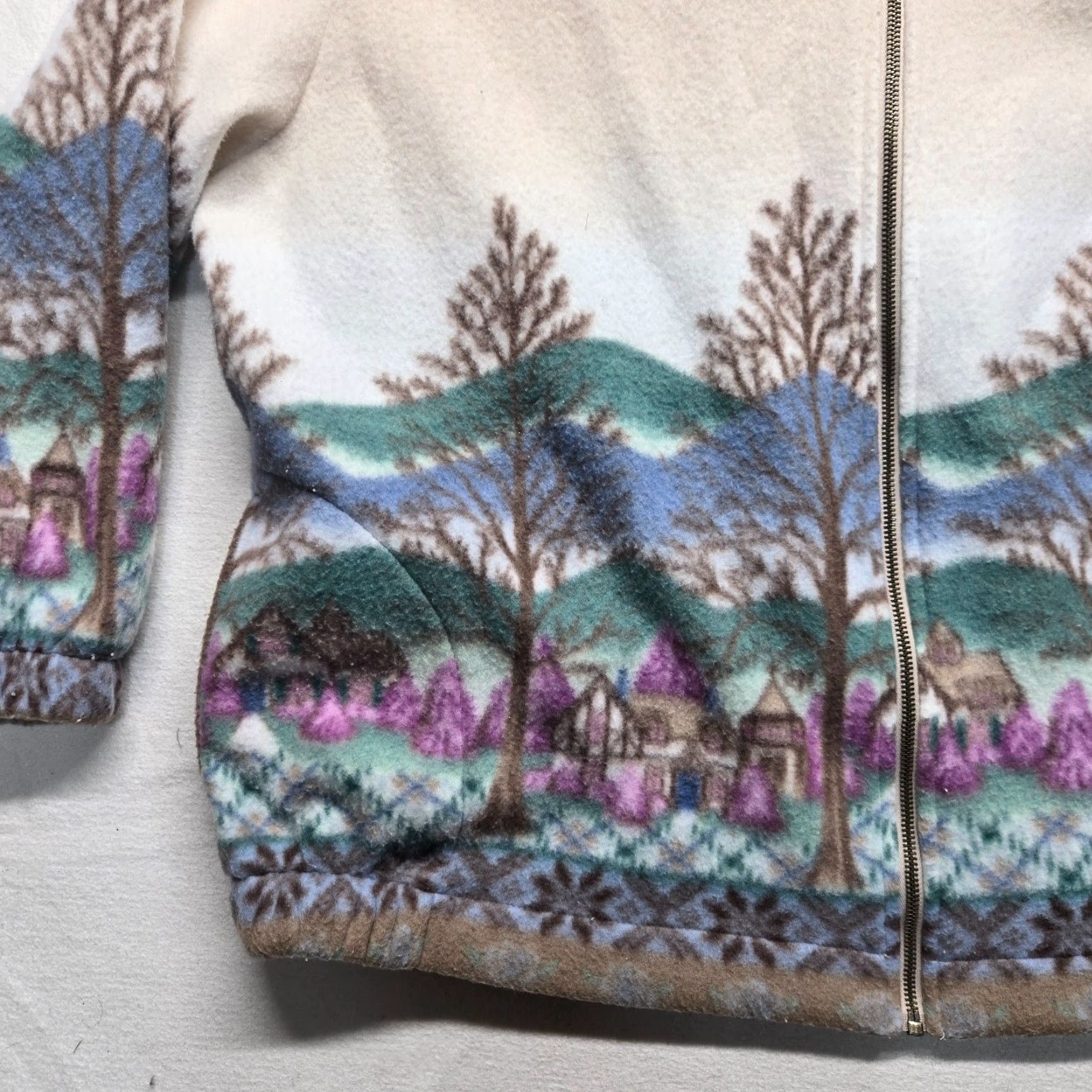 Vintage Teddi Sweater Long Sleeve Adult Women's 2XL XXL Zip Nature Trees Coat Jacket Size XXL / US 16-18 / IT 52-54 - 2 Thumbnail