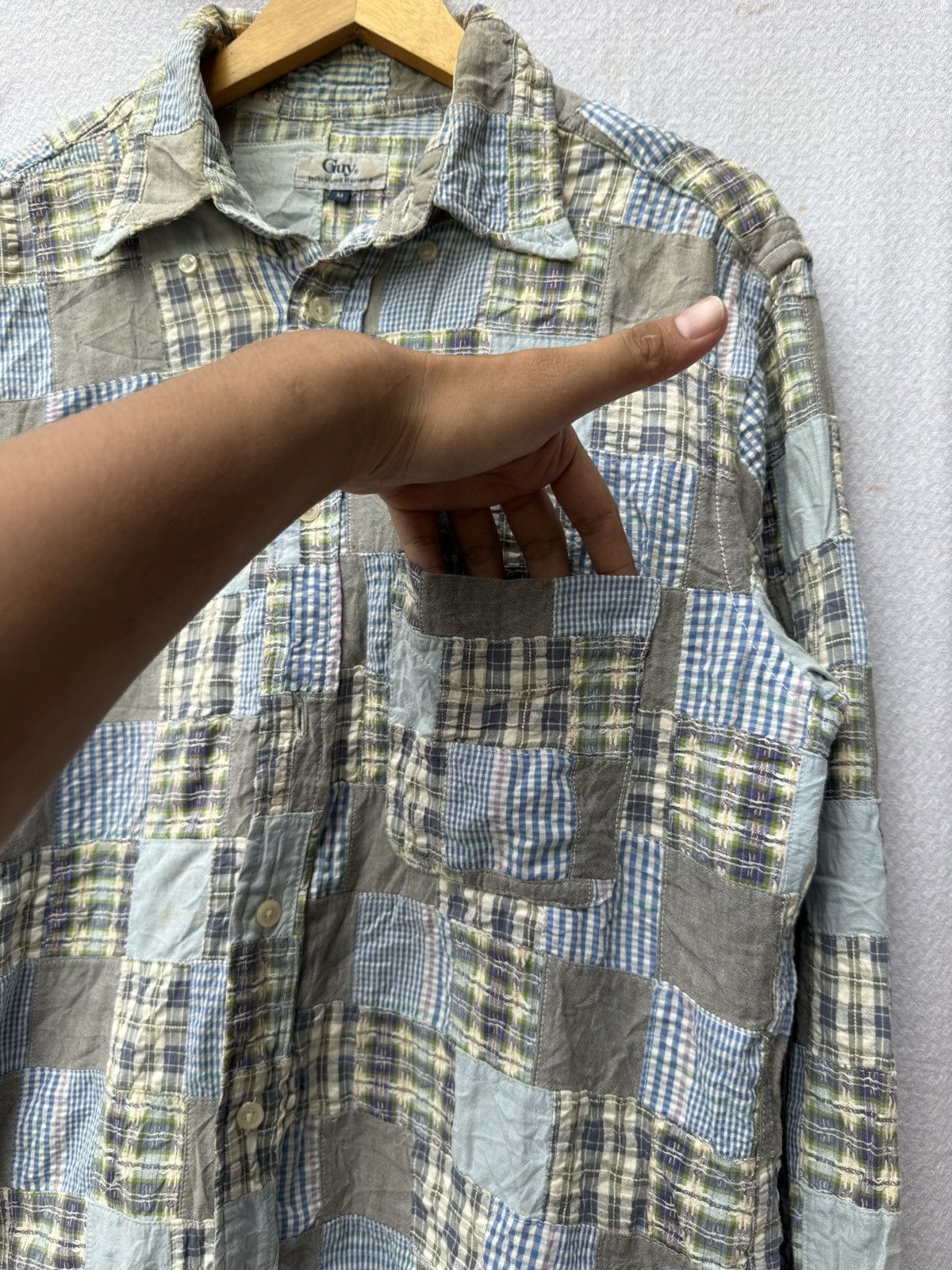 Hysteric Glamour Japanese guy patchwork flannel button shirt Size US L / EU 52-54 / 3 - 4 Thumbnail