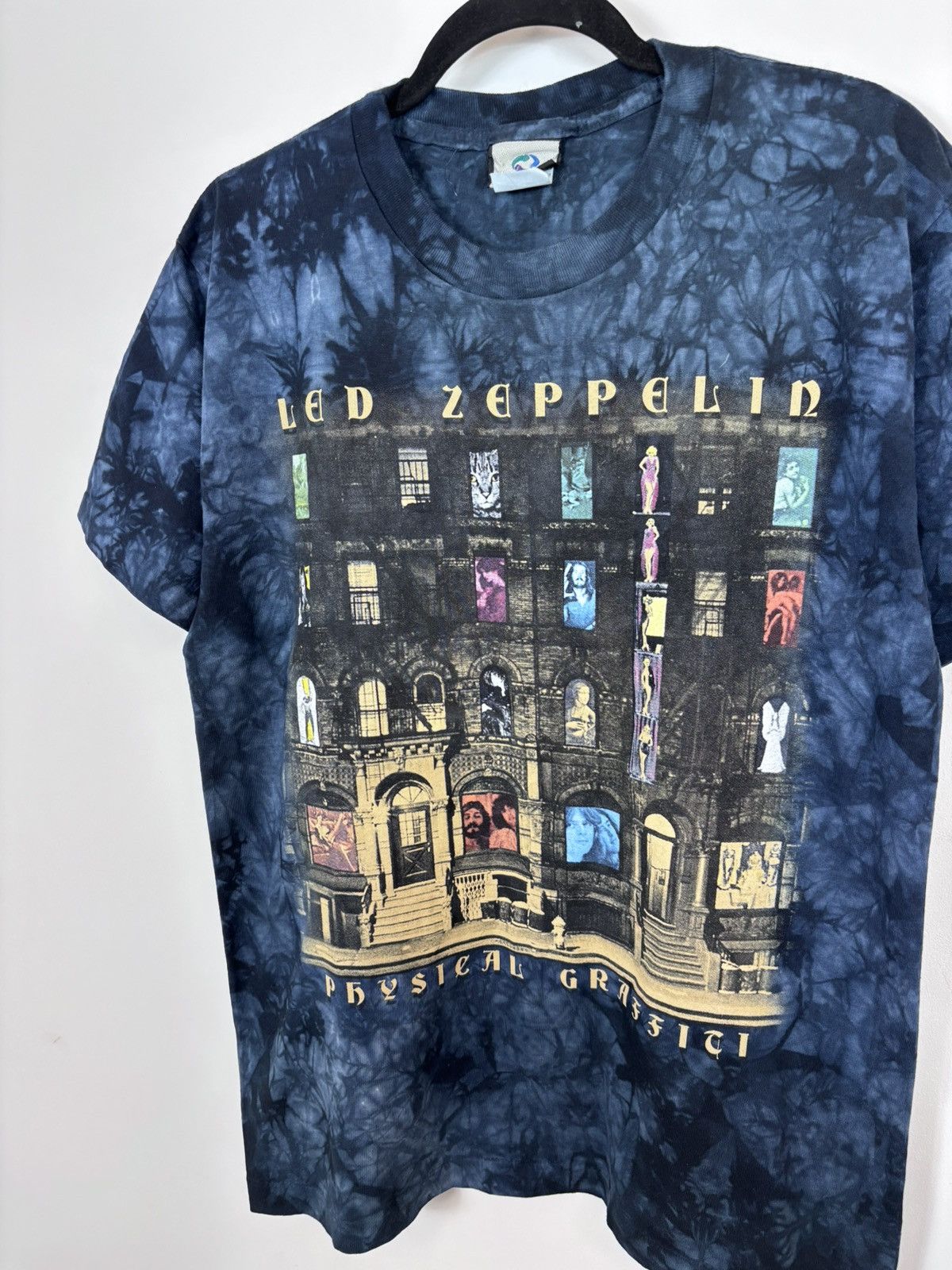 Liquid Blue Vintage Led Zeppelin Physical Graffiti Album T-Shirt Tee Size US M / EU 48-50 / 2 - 7 Thumbnail
