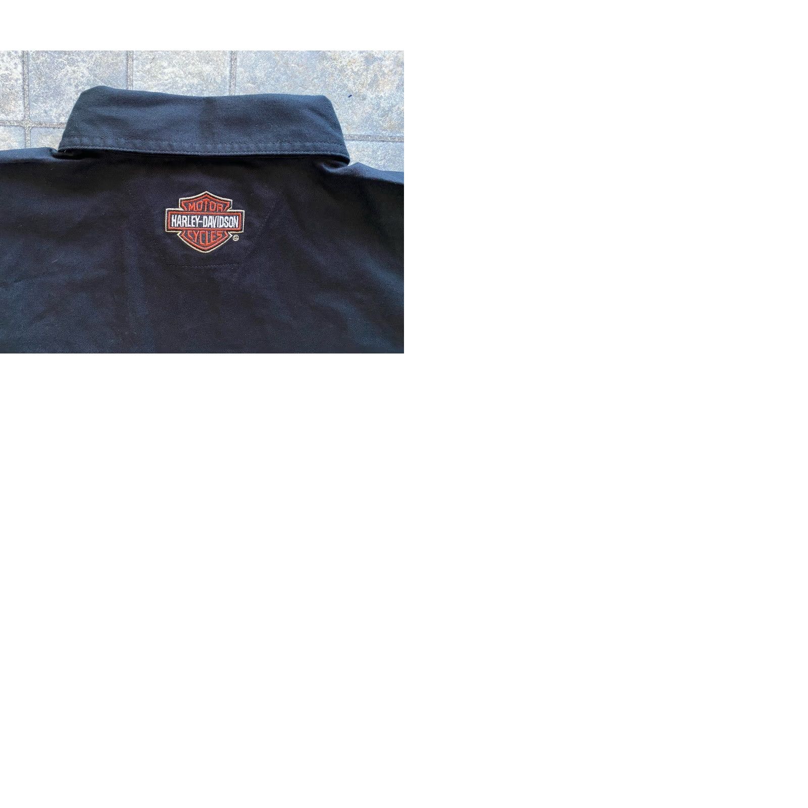 Harley Davidson Harley-Davidson Shirt Mens M Black Orange Short Sleeve Button-Down Embroidered Size US M / EU 48-50 / 2 - 10 Thumbnail
