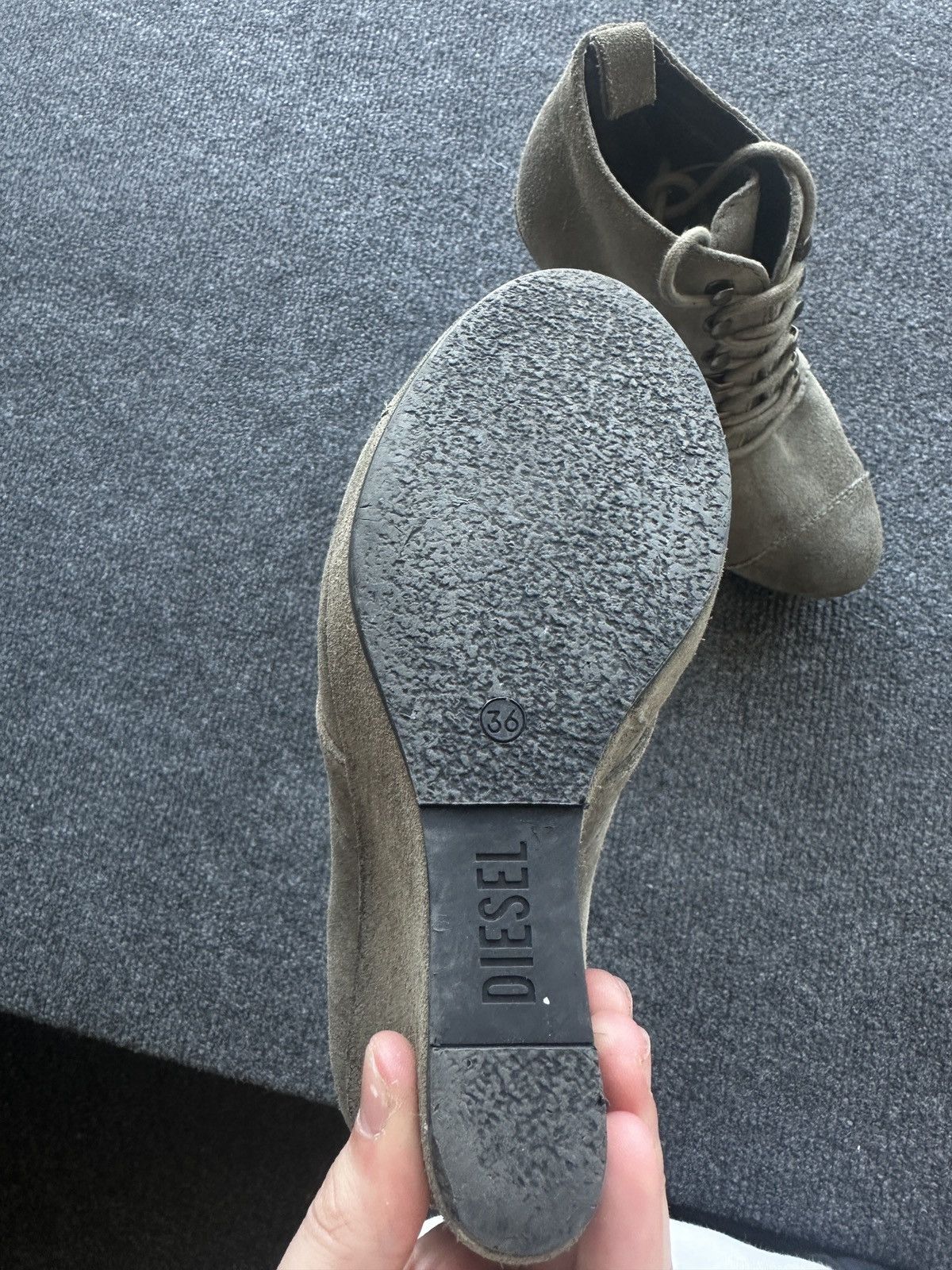 Diesel DIESEL LUXURY 🚨 WOMEN DARK GREEN HIGH TOP BOOTS SNEAKERS Size US 6 / IT 36 - 8 Thumbnail