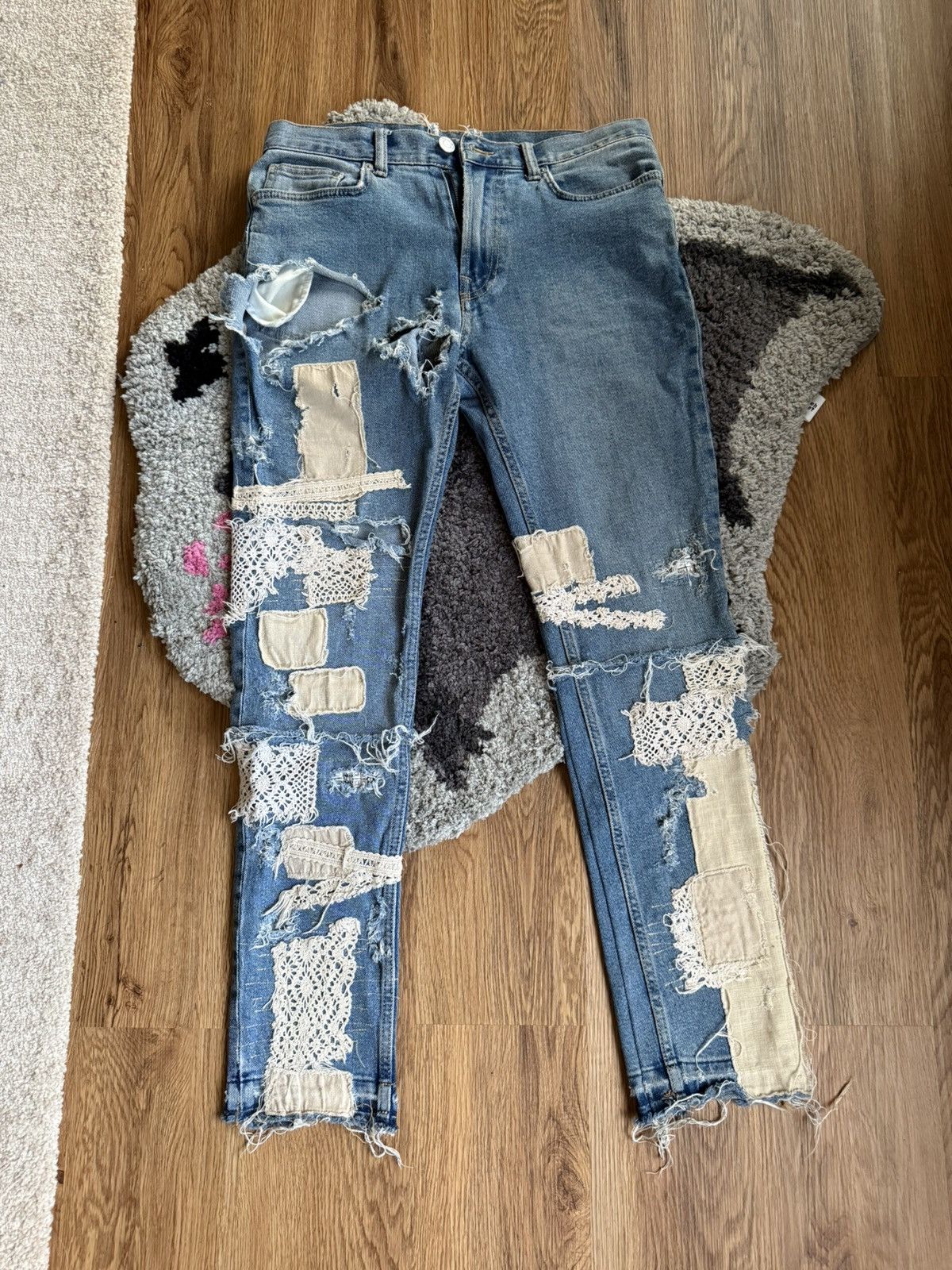 Val Kristopher Val Kristopher Lace Denim 2019 RARE Size US 28 / EU 44 - 2 Thumbnail