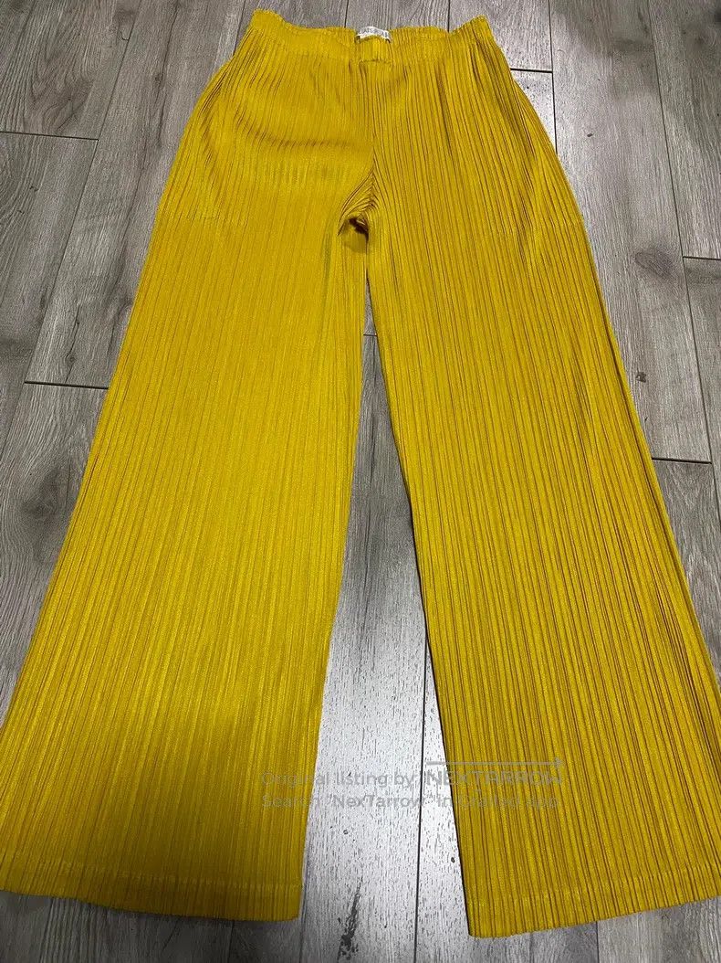 Issey Miyake Issey Miyake size:3 Yellow Ruched Pants Size 31" - 1 Thumbnail